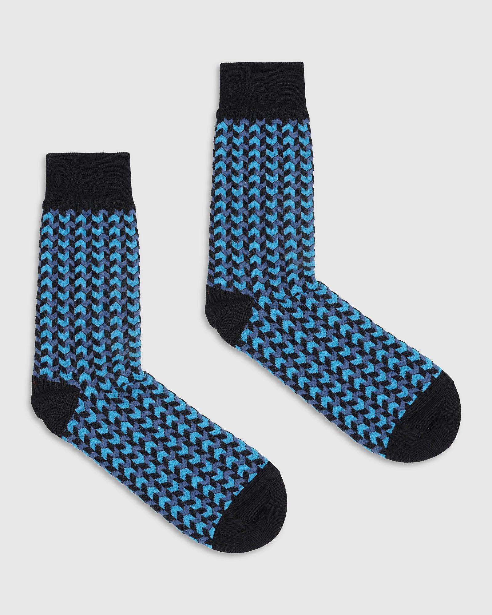 Cotton Deep Navy Textured Socks - Snap - Blackberrys