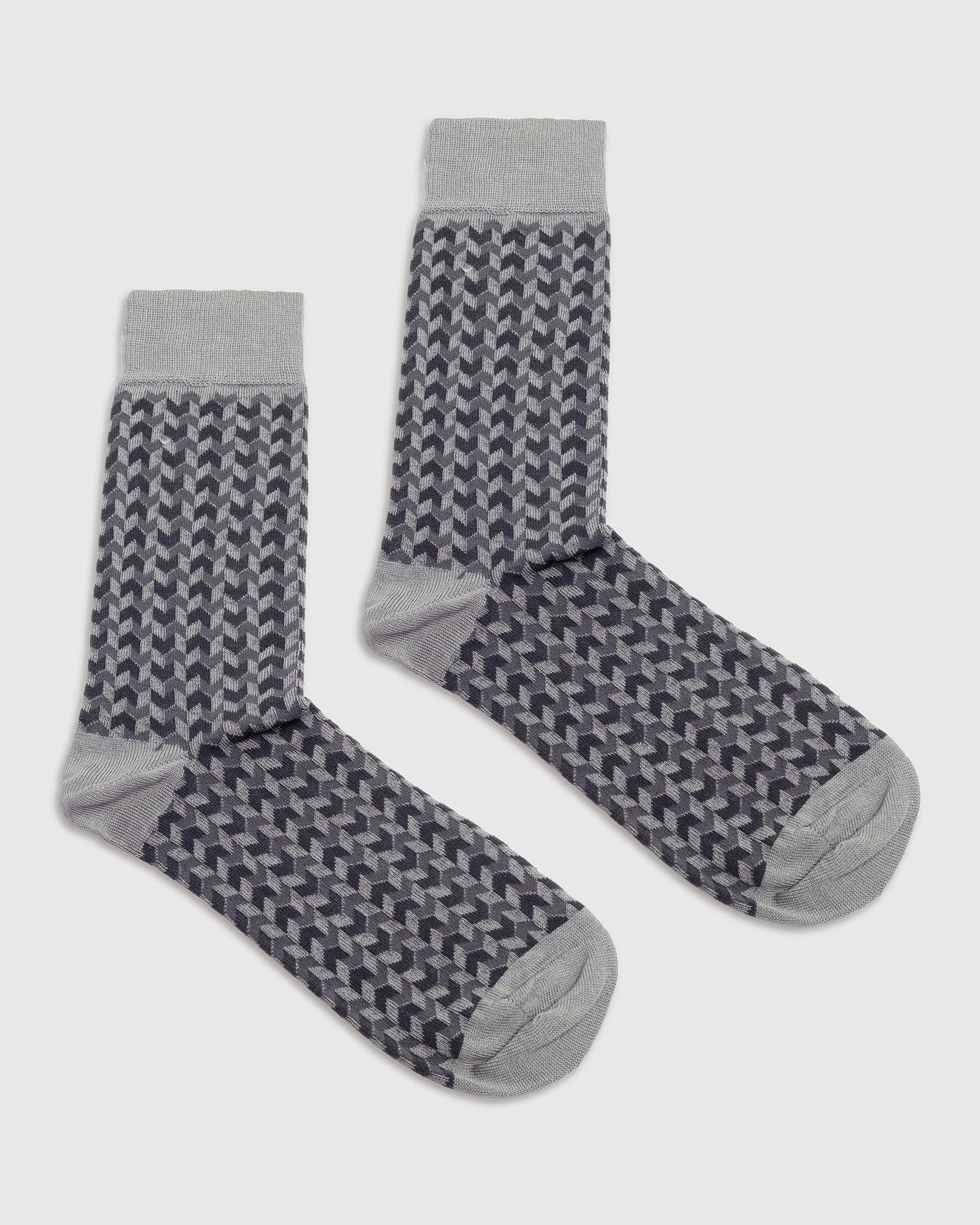 Cotton Grey Textured Socks - Snap - Blackberrys