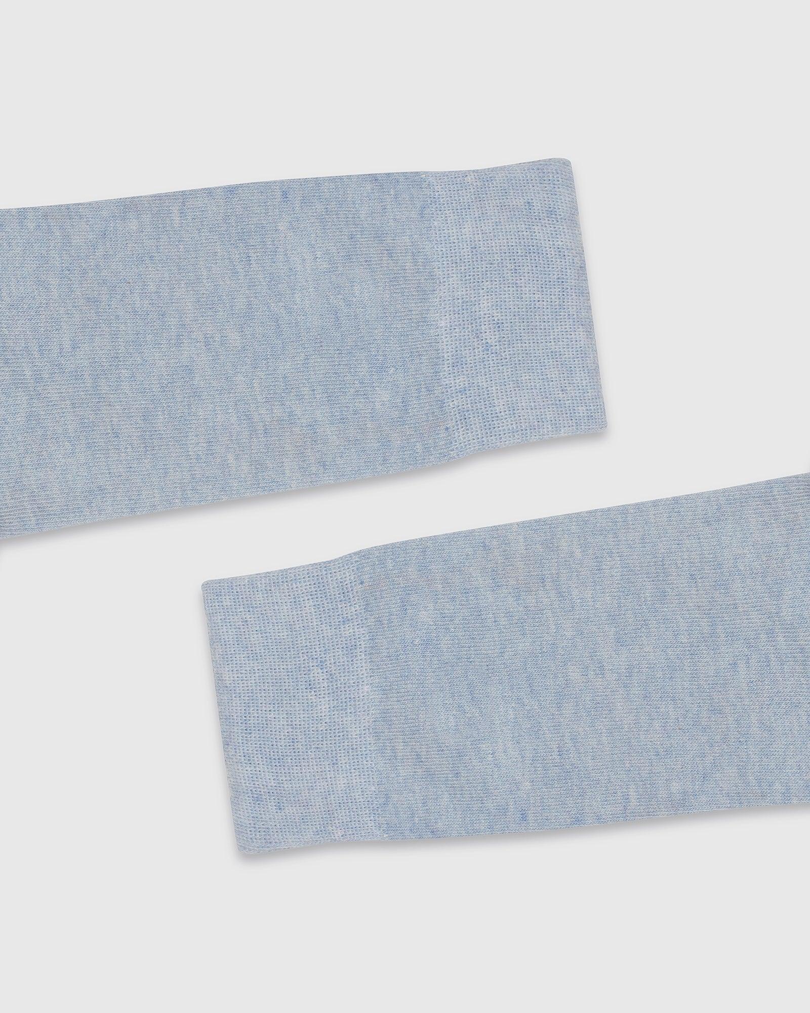 Cotton Light Blue Solid Socks - Samu - Blackberrys