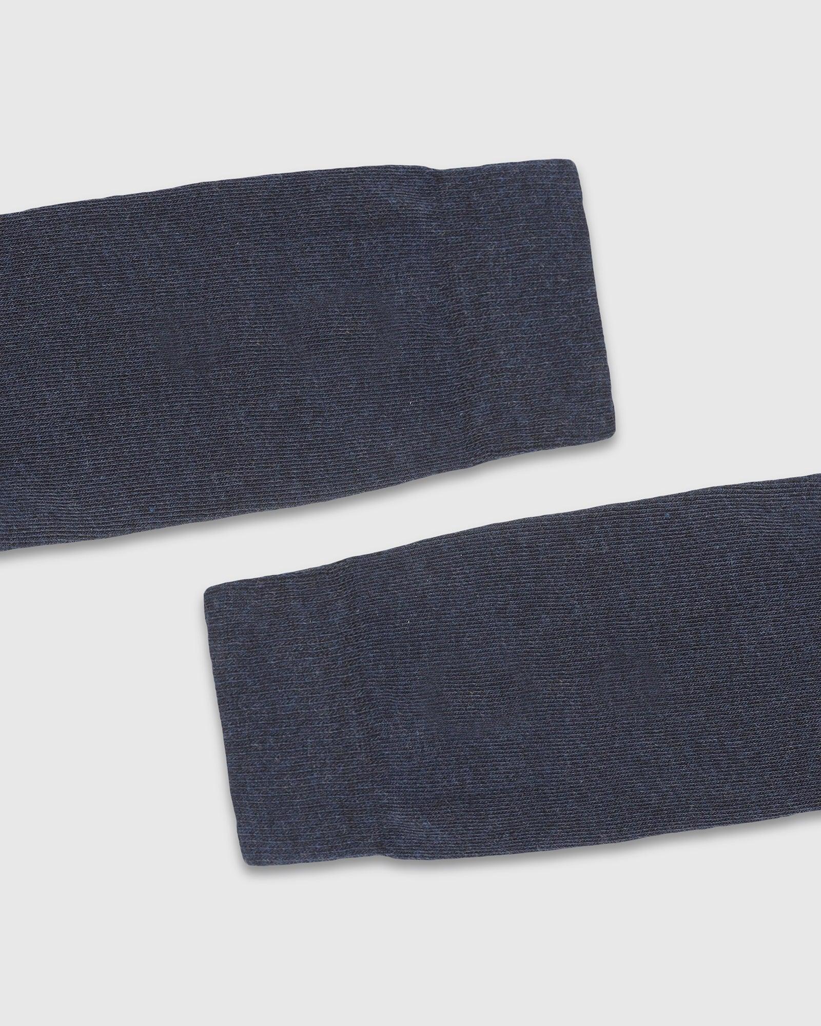Cotton Navy Solid Socks - Samu - Blackberrys