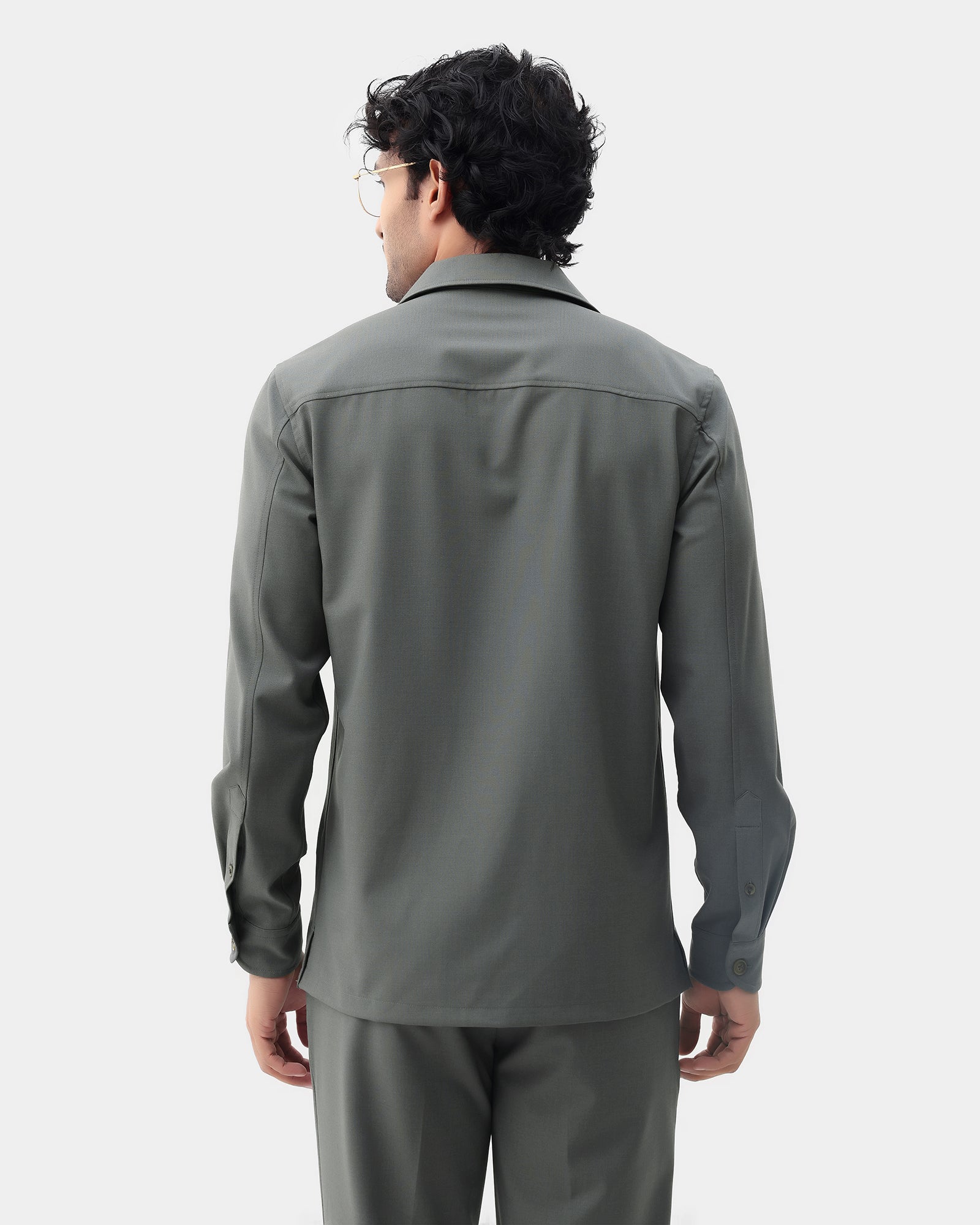 Olive Two Piece Textured Suit - Konfet