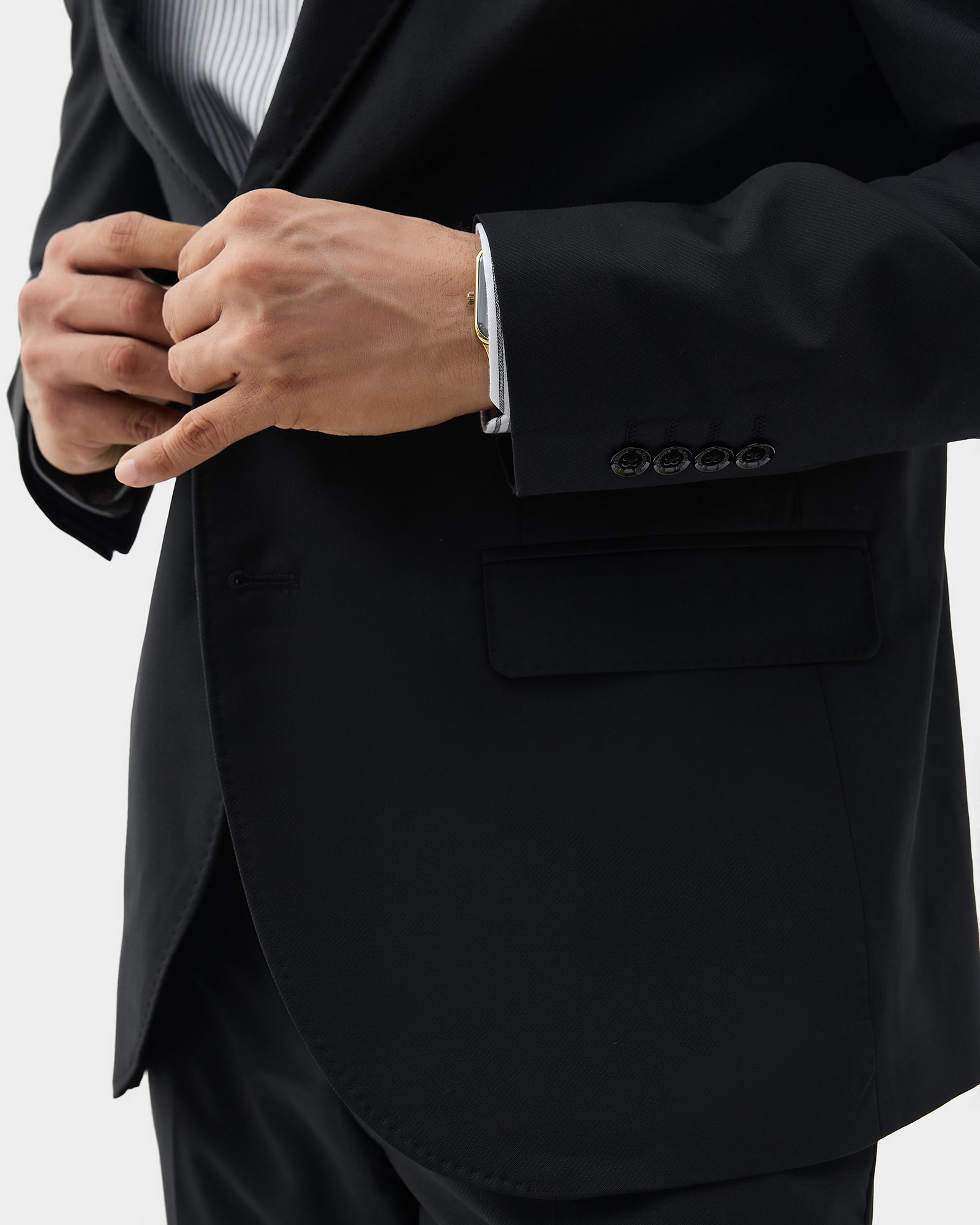 Black Two Piece Textured Suit - Atoll