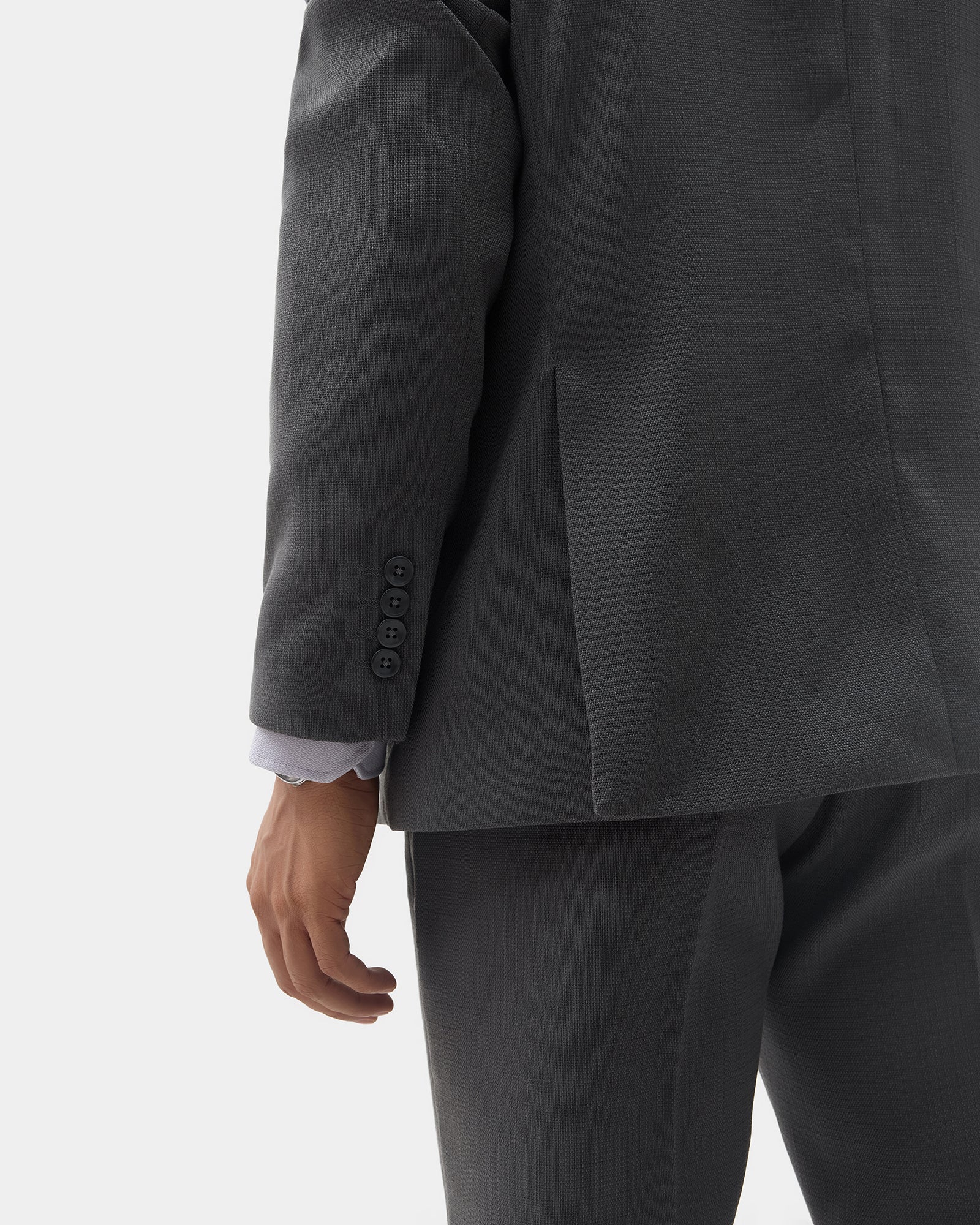 Grey Two Piece Textured Suit - Elvin