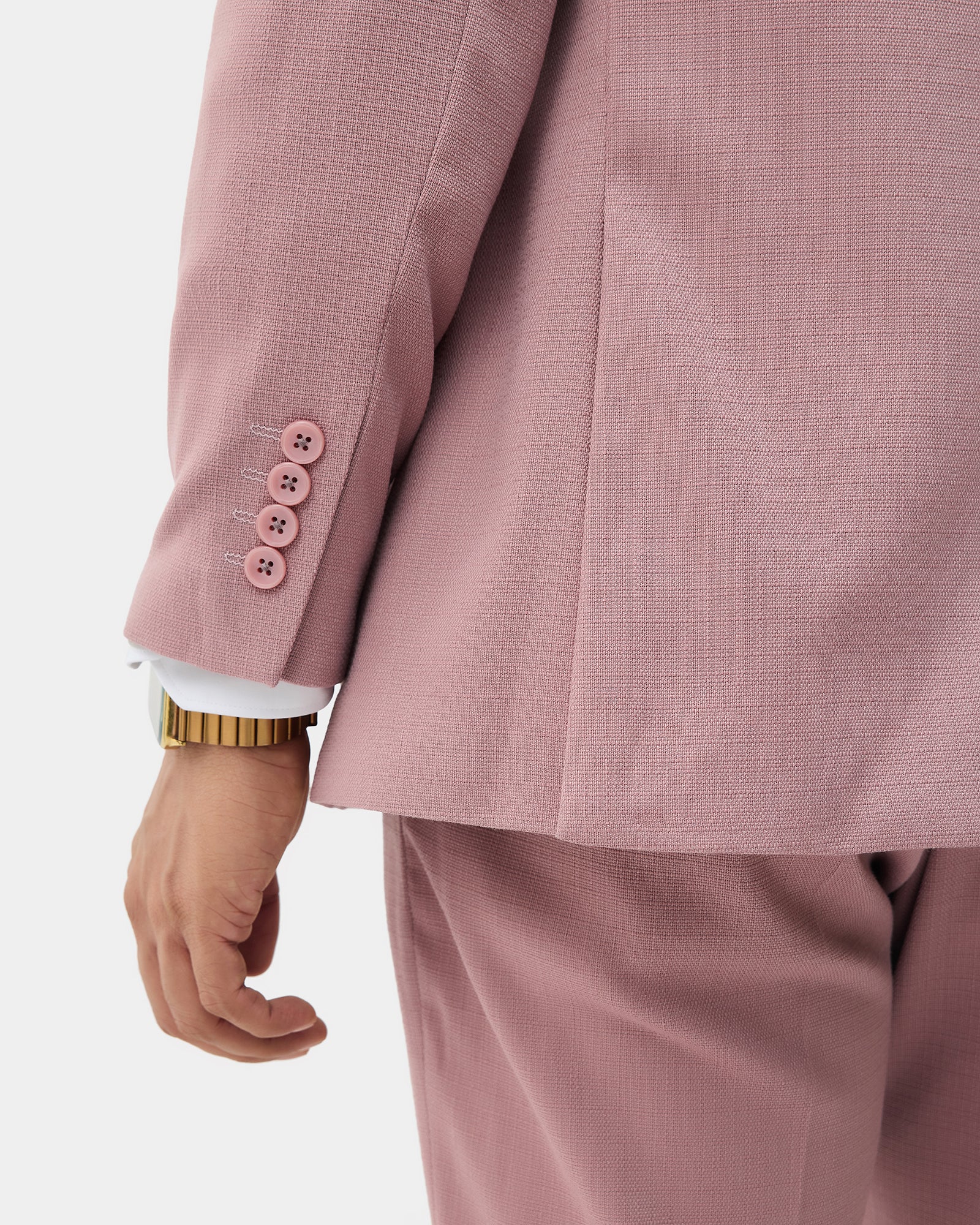 Dusty Pink Two Piece Textured Suit - Elvin