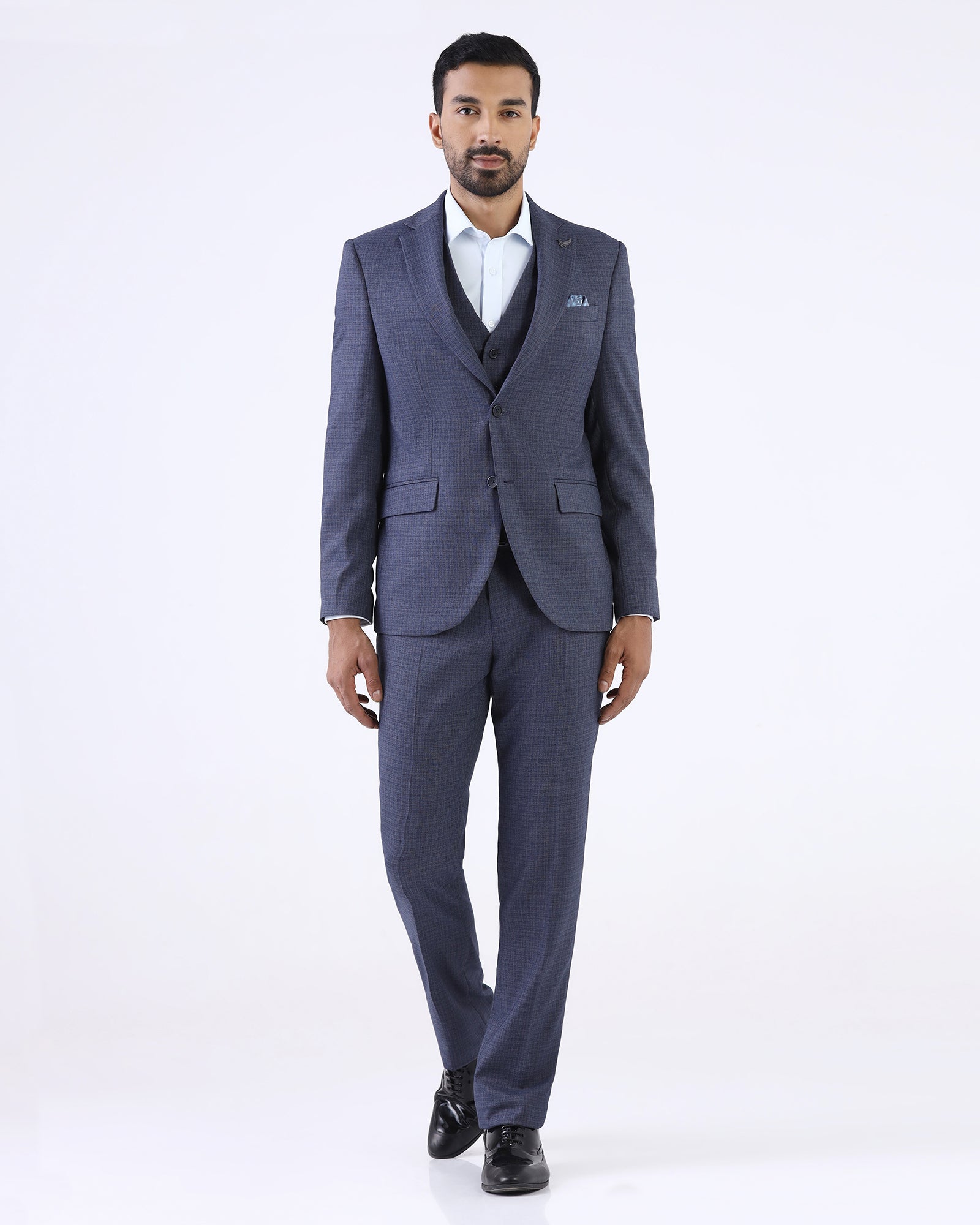 3 PIECE SLIM FIT DOBBY SUITS