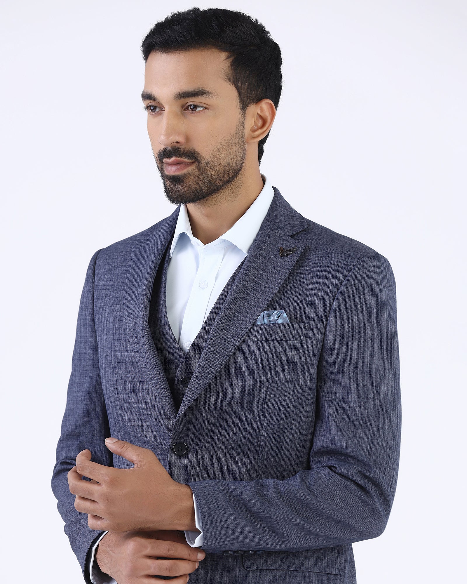 Blue Textured Shirt - Delm