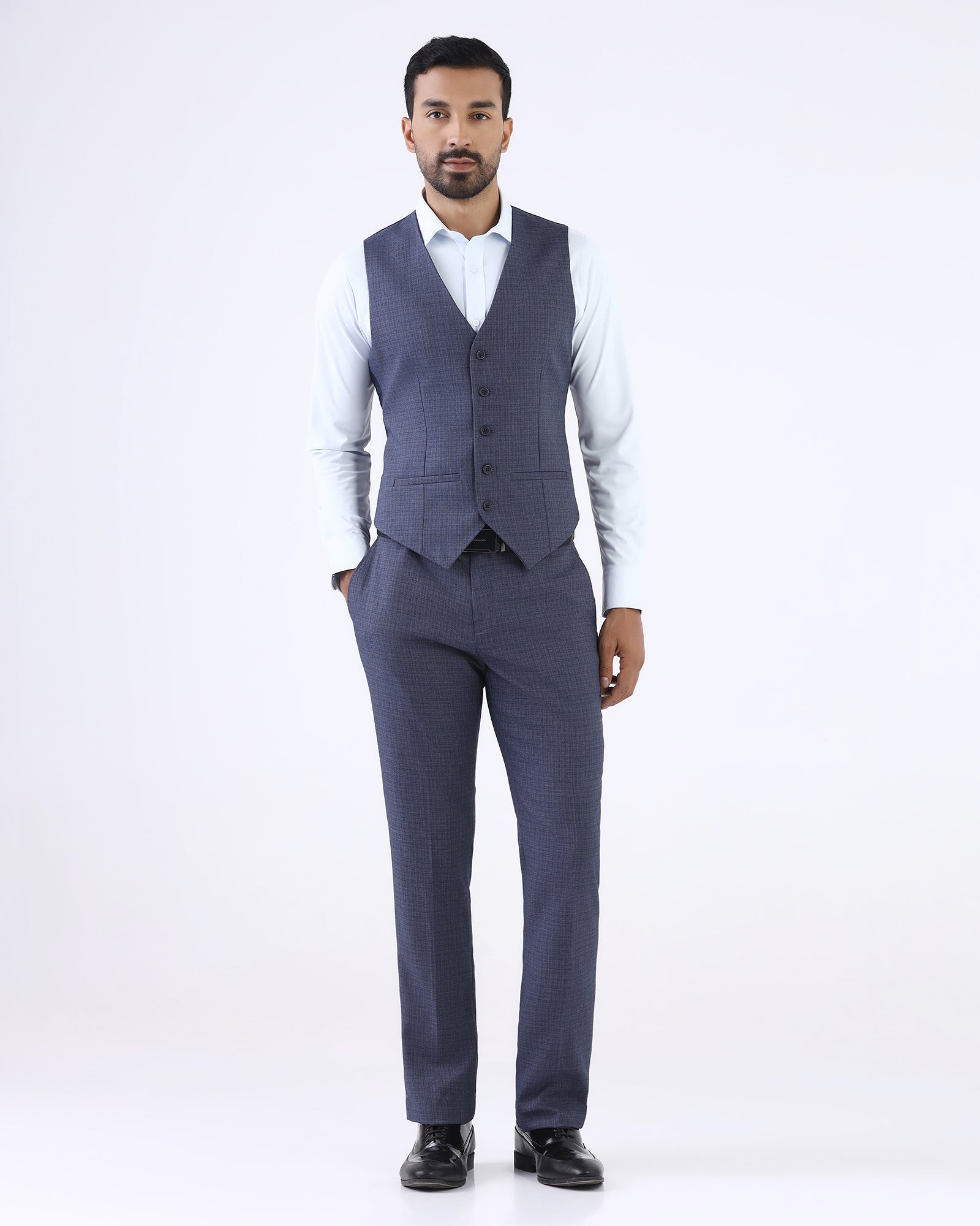 Blue Textured Shirt - Delm