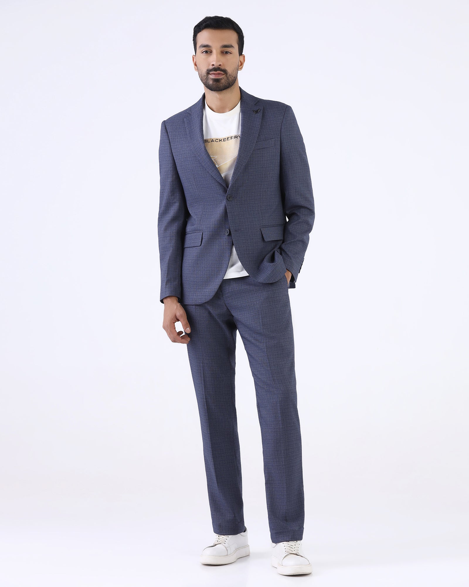 Blue Textured Shirt - Delm