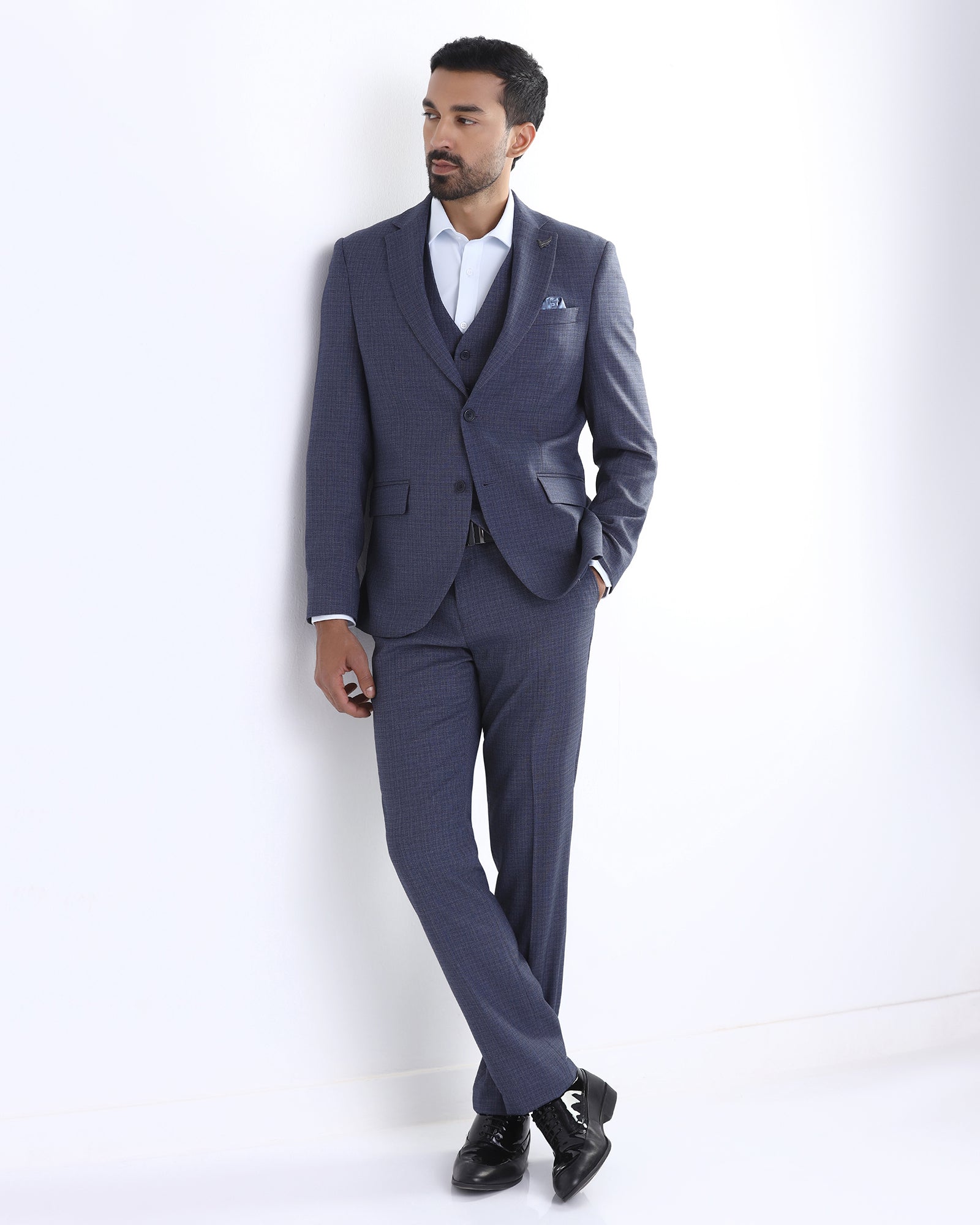 Blue Textured Shirt - Delm