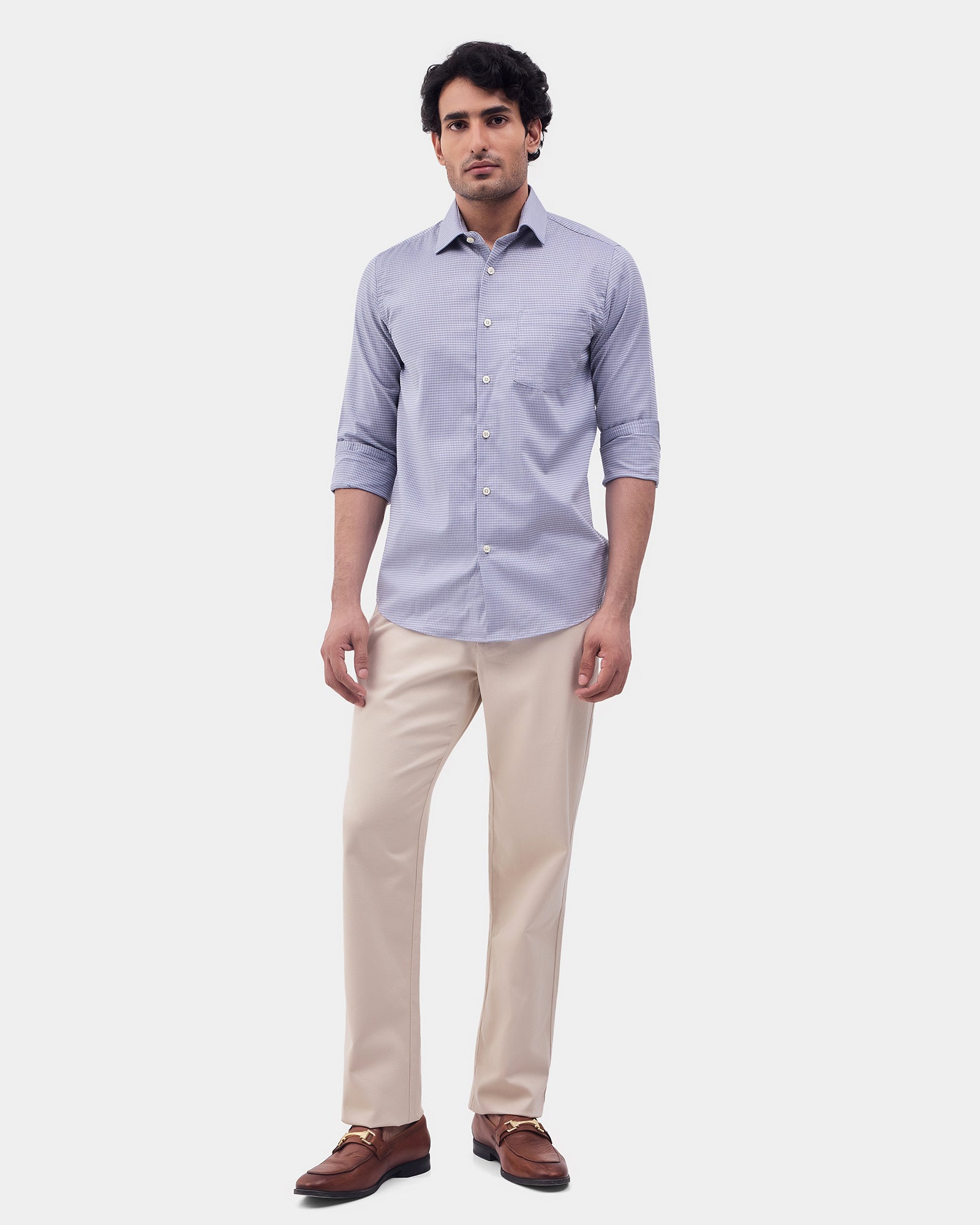Cream Textured Khakis - Monta