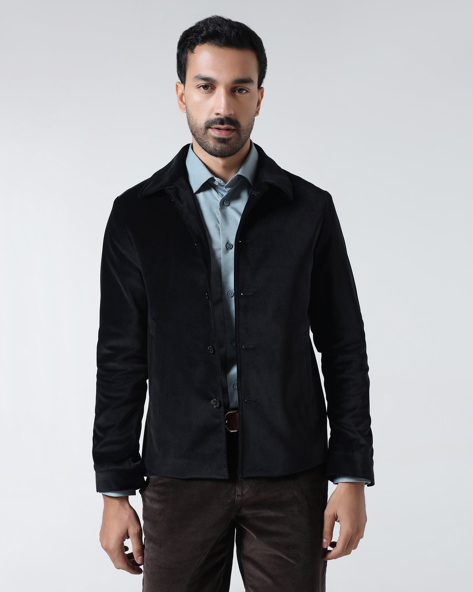 OTHERS SLIM FIT VELVET ZIPPER JACKET