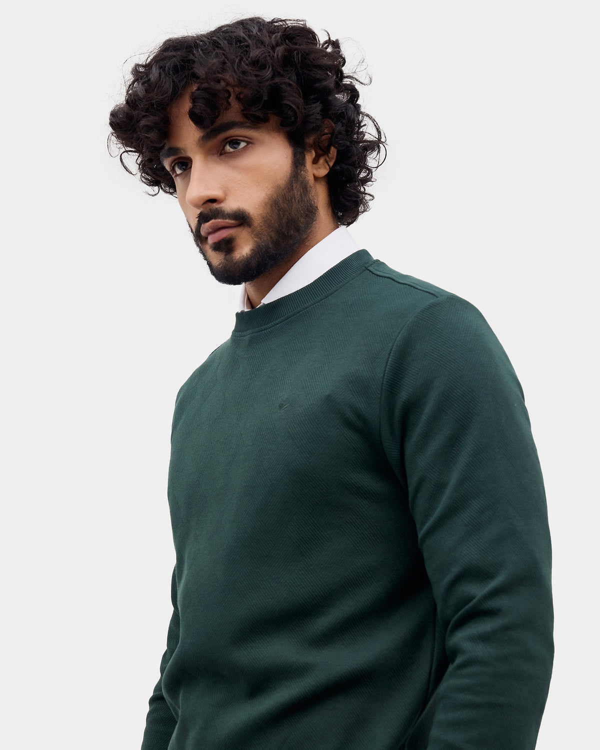 Dark Green Textured Sweatshirt - Pita