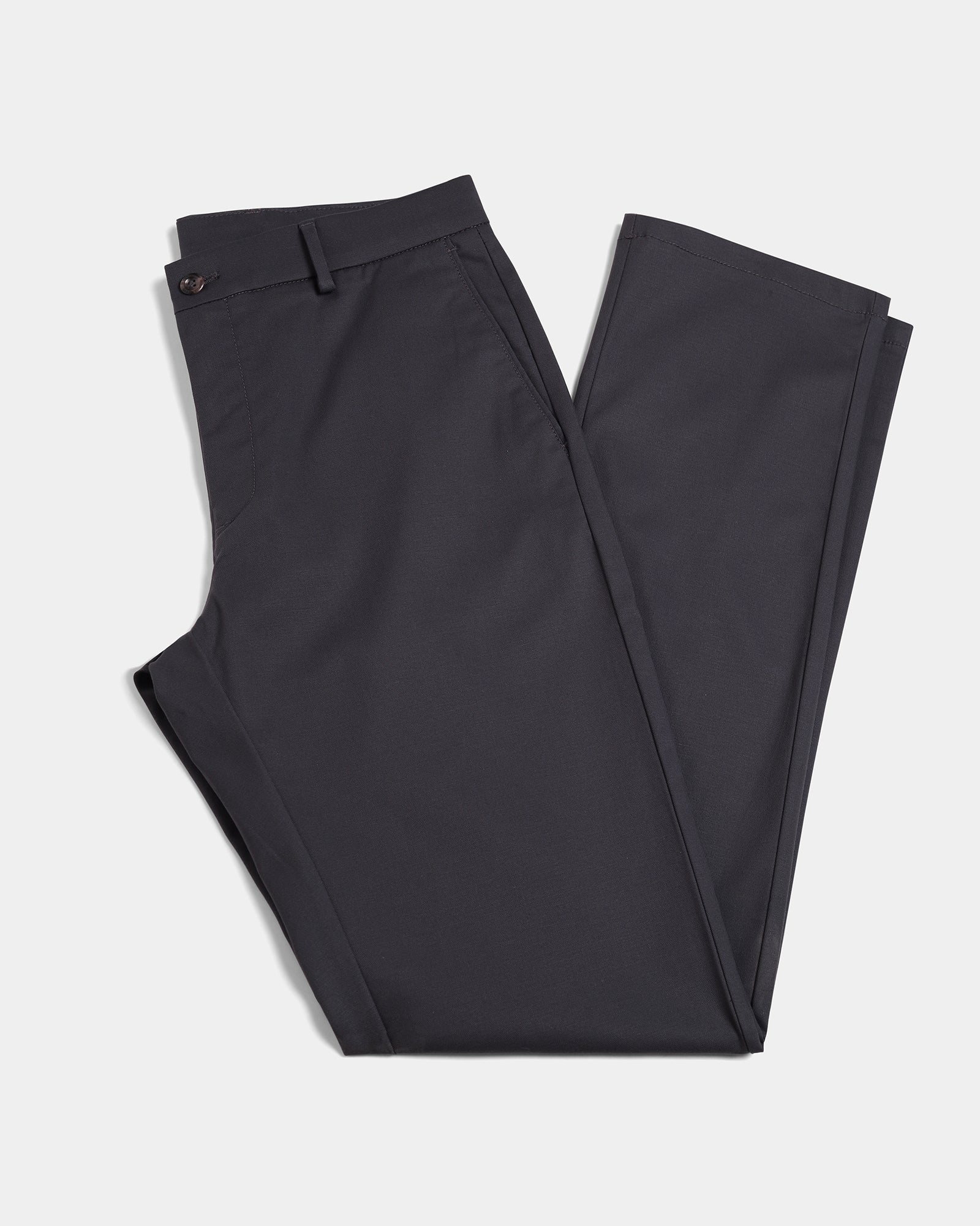 Dark Grey Unwrinkle Solid Khakis - Elgon