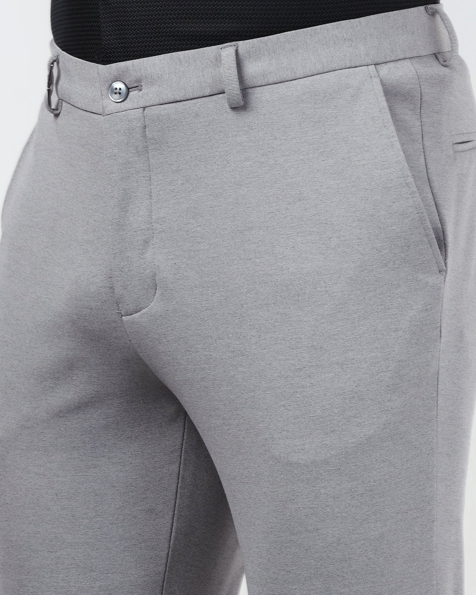 Light Grey Textured Trouser - Jay
