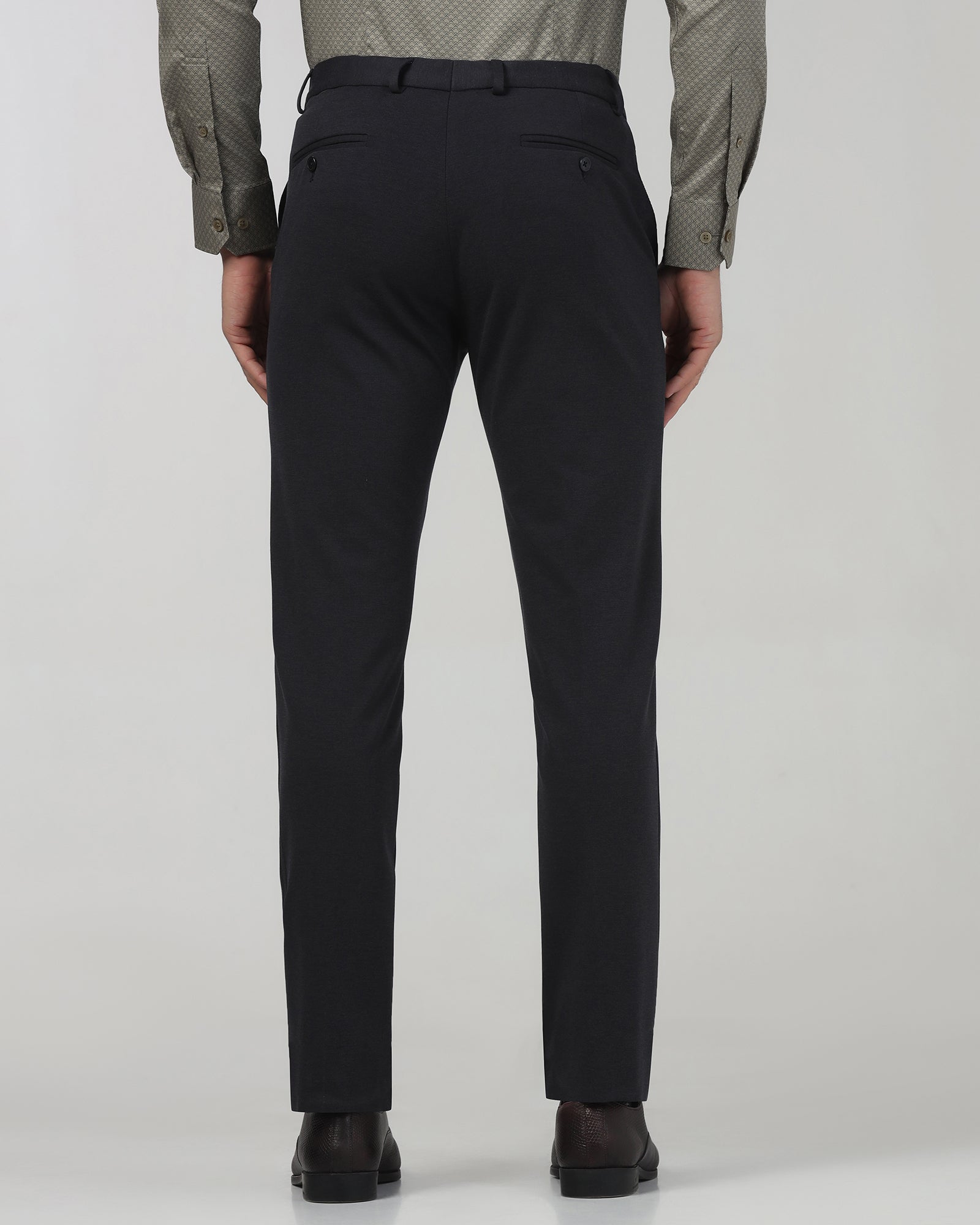 Mid Grey Textured Trouser - Jay