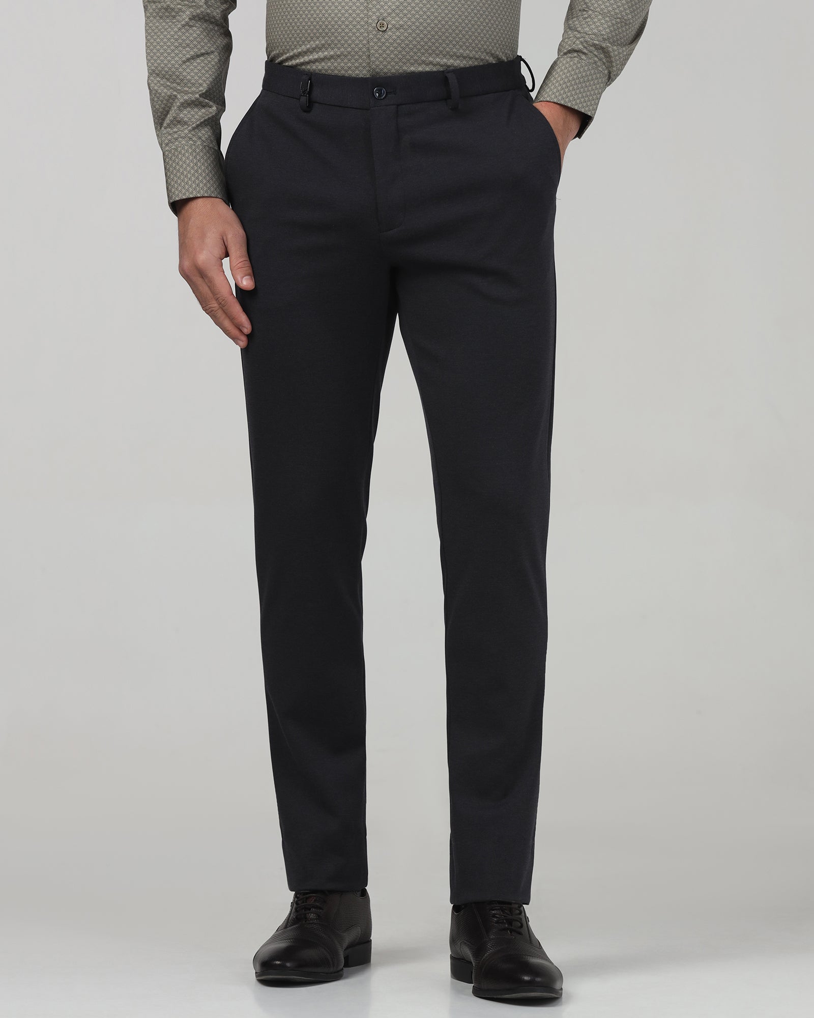 Mid Grey Textured Trouser - Jay