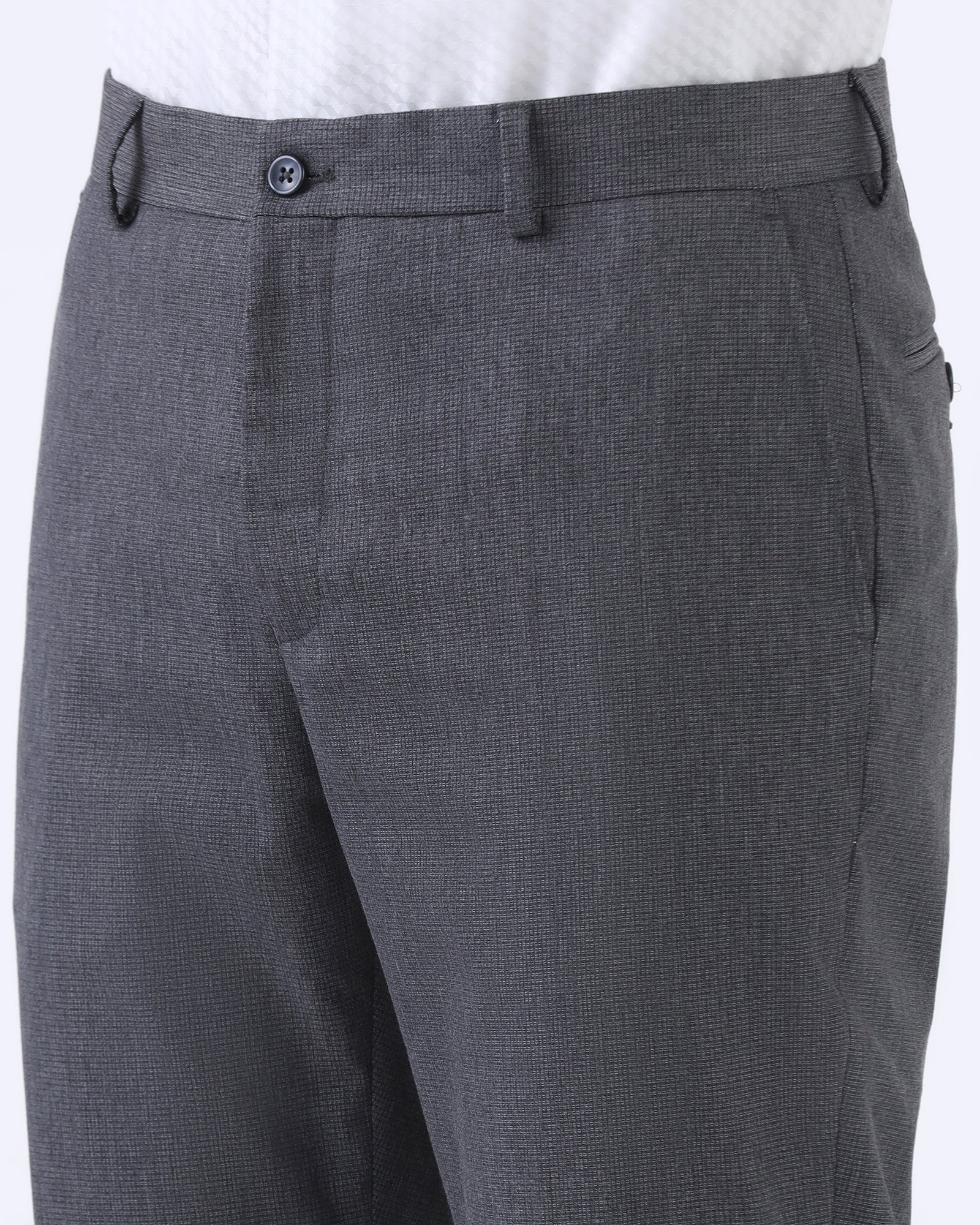 Grey Staples Dobby Formal Trouser - Fredious