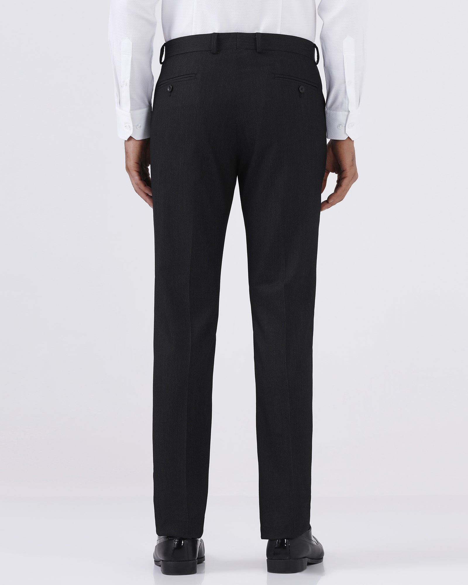Charcoal Staples Dobby Formal Trouser - Fredious