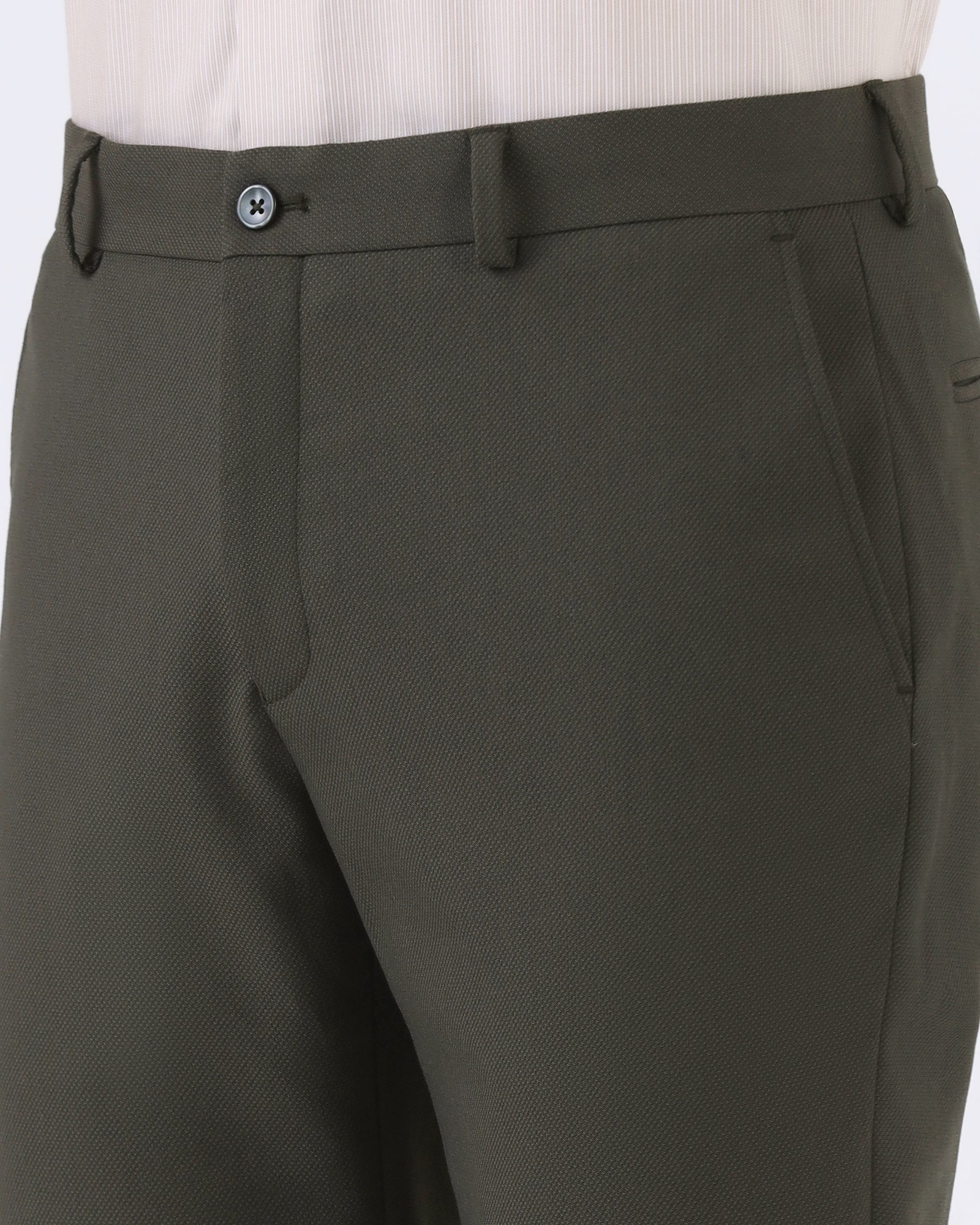 Olive Formal Dobby Formal Trouser - Anfredo