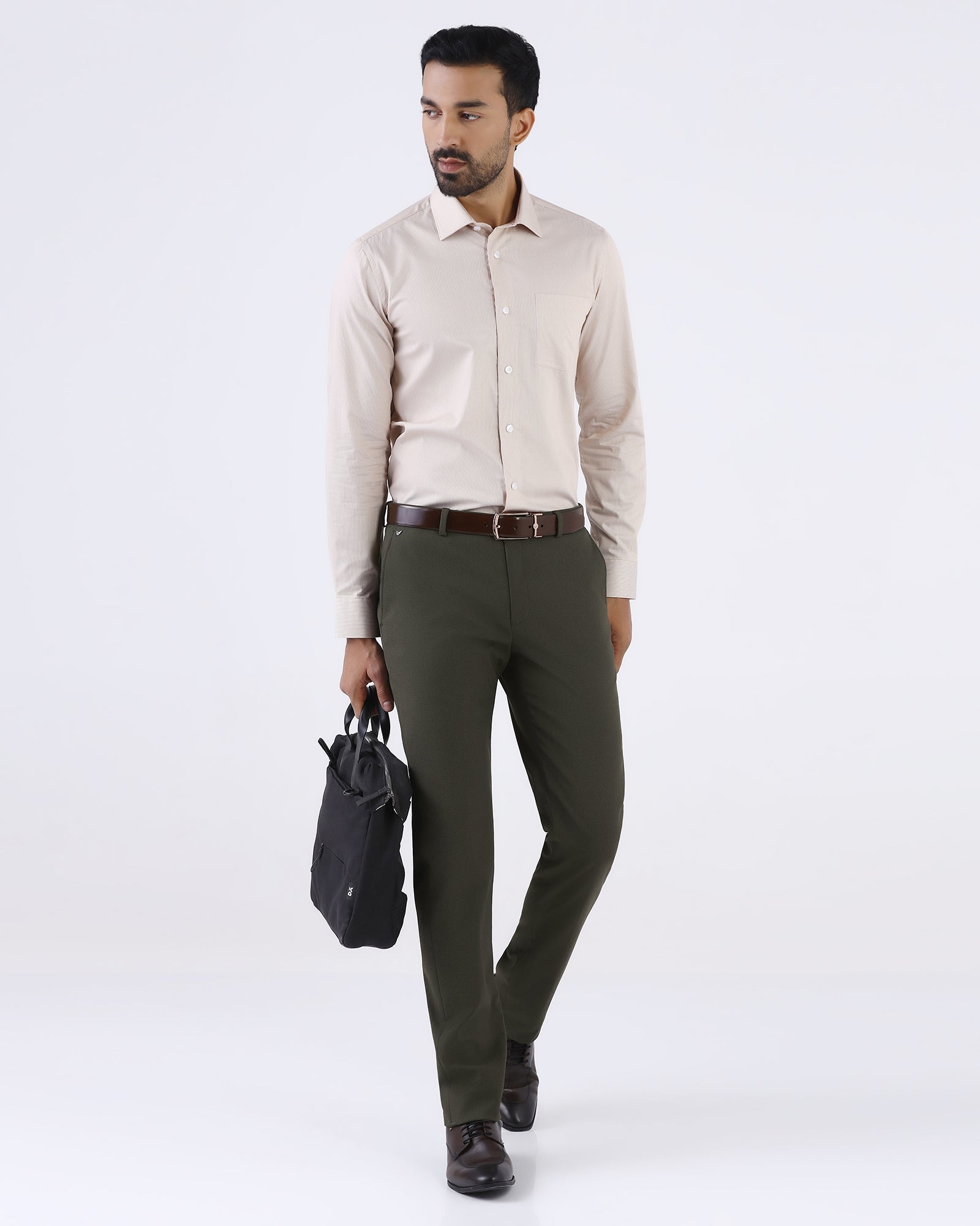Olive Formal Dobby Formal Trouser - Anfredo