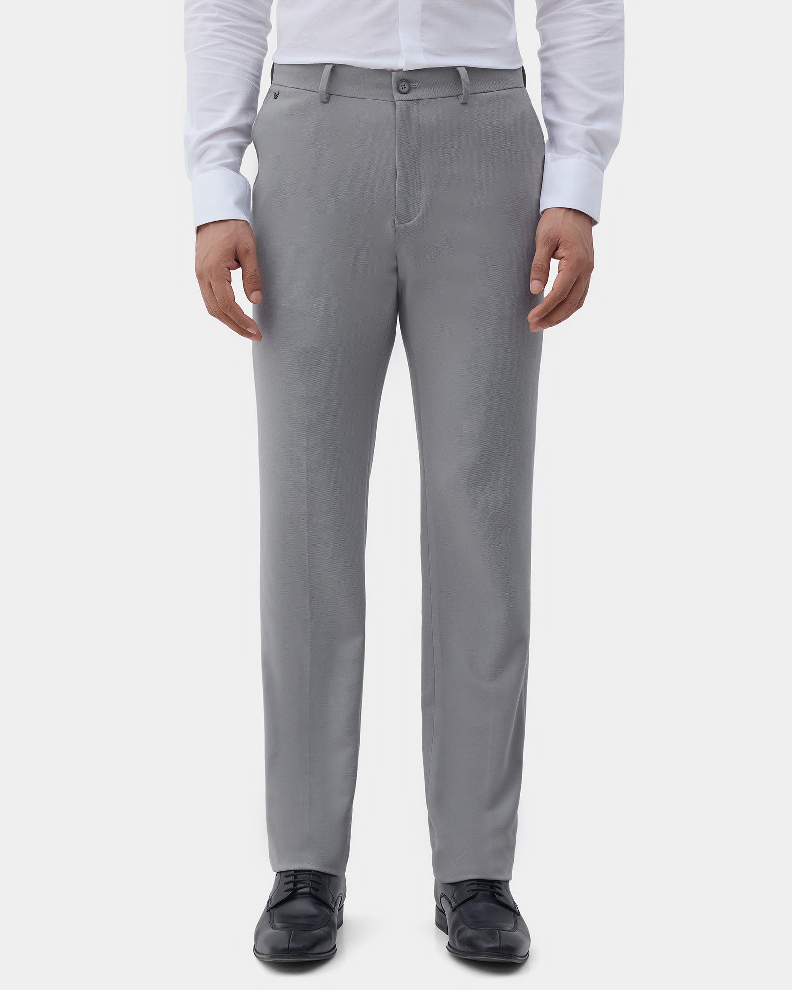 CLEAN FRONT SLIM FIT STRUCTURE TROUSER