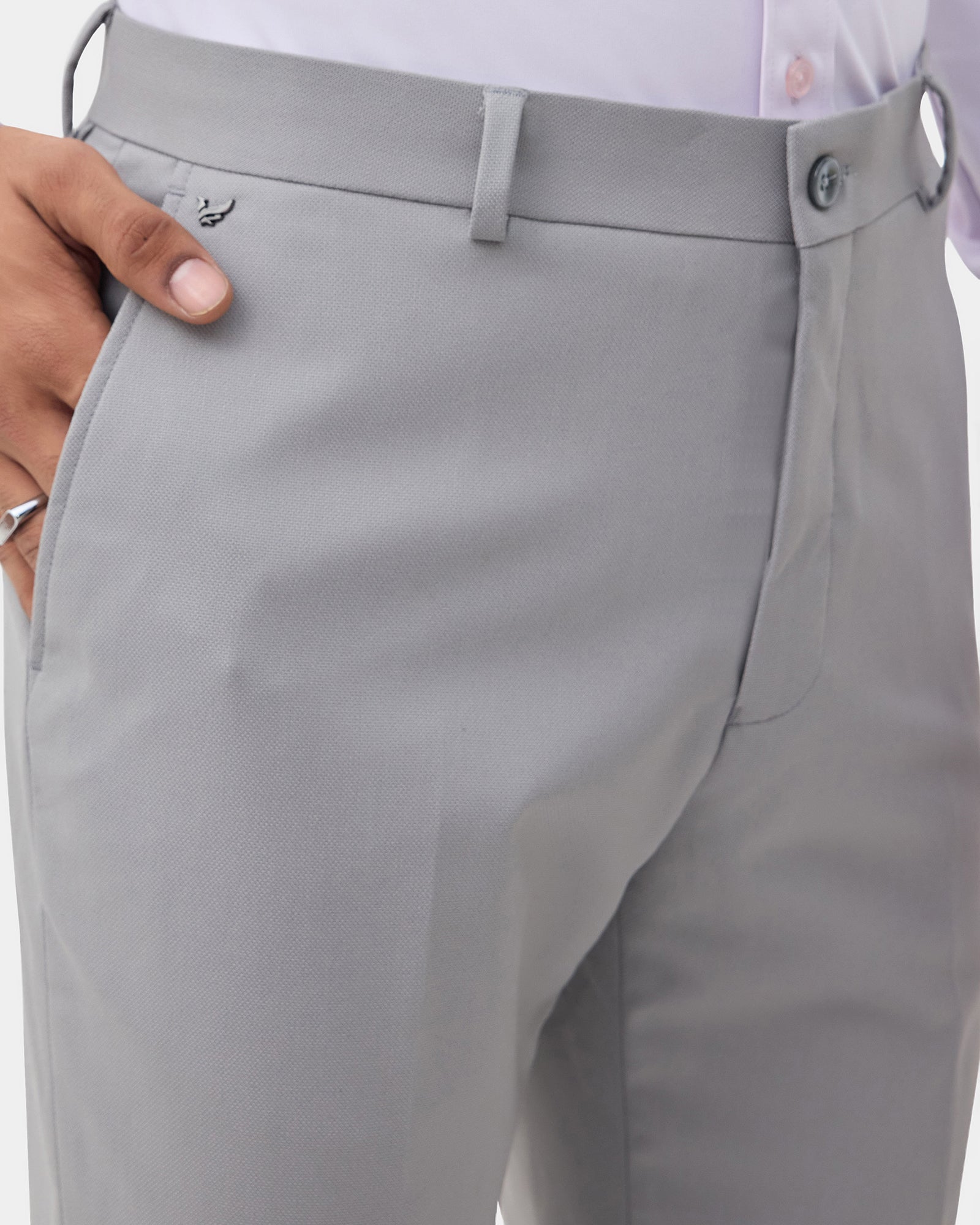 Grey Textured Trouser - Credor