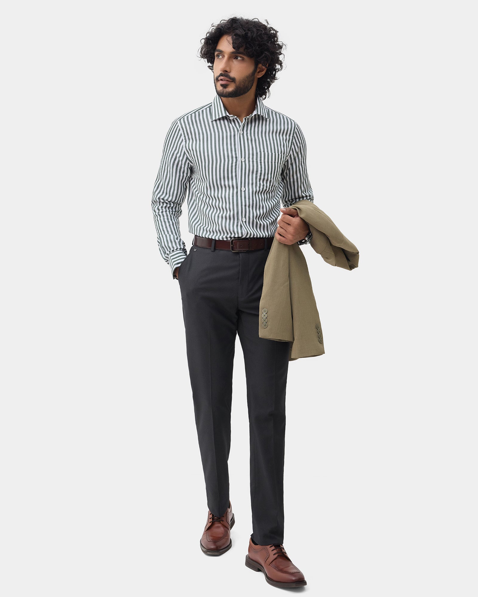 Charcoal Textured Trouser - Credor