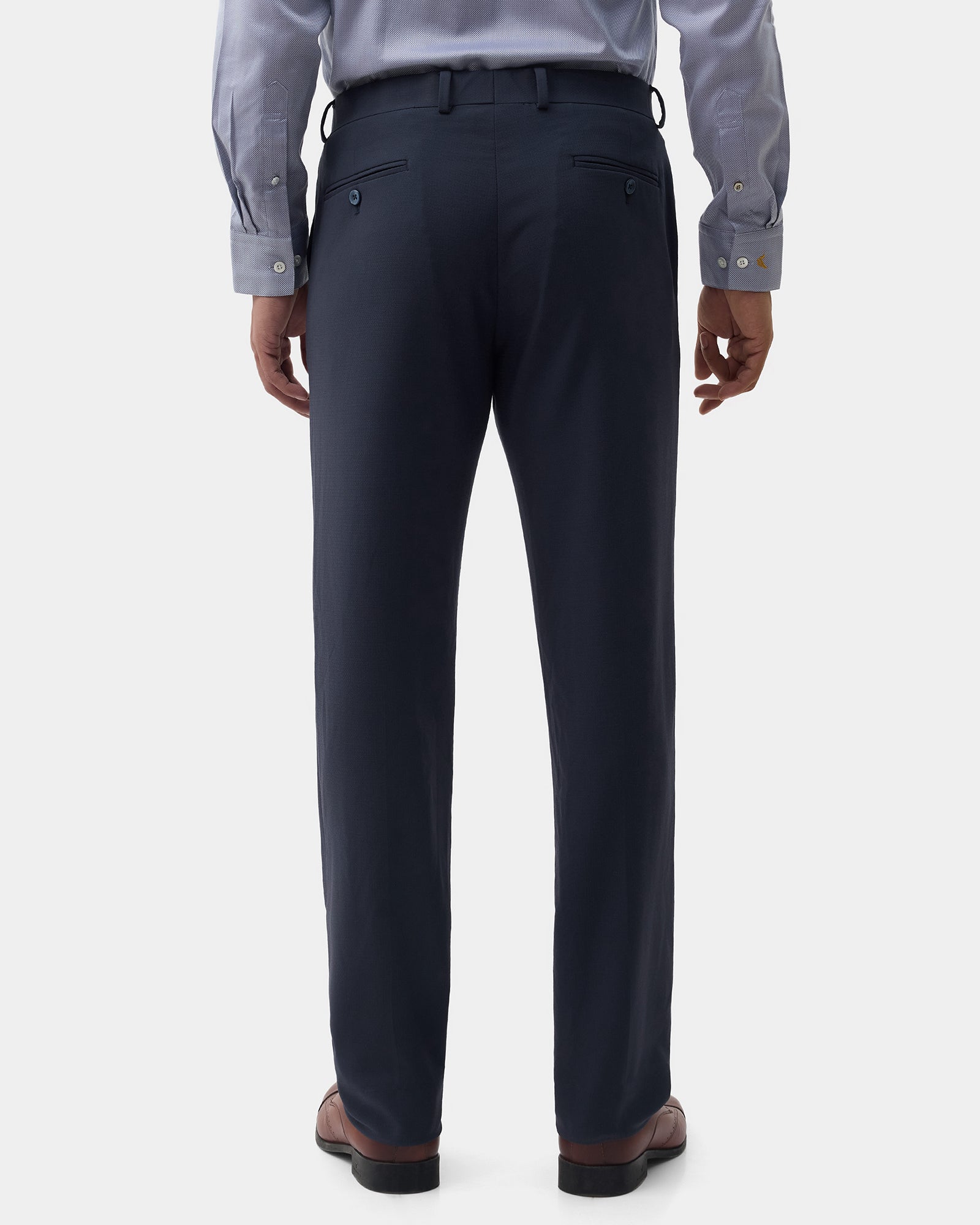 Blue Technowaist Textured Trouser - Girard