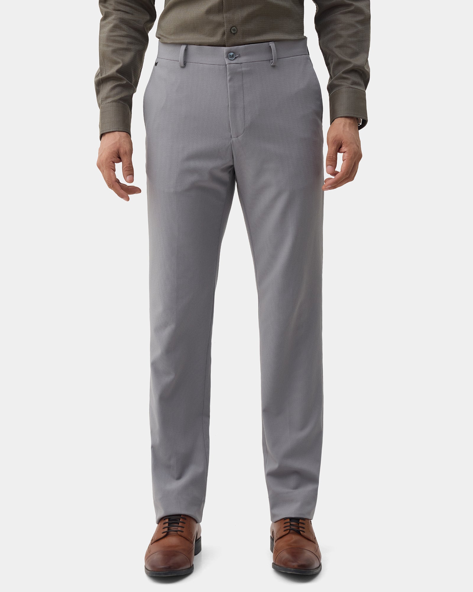 CLEAN FRONT SLIM COMFORT STRUCTURE TROUSER