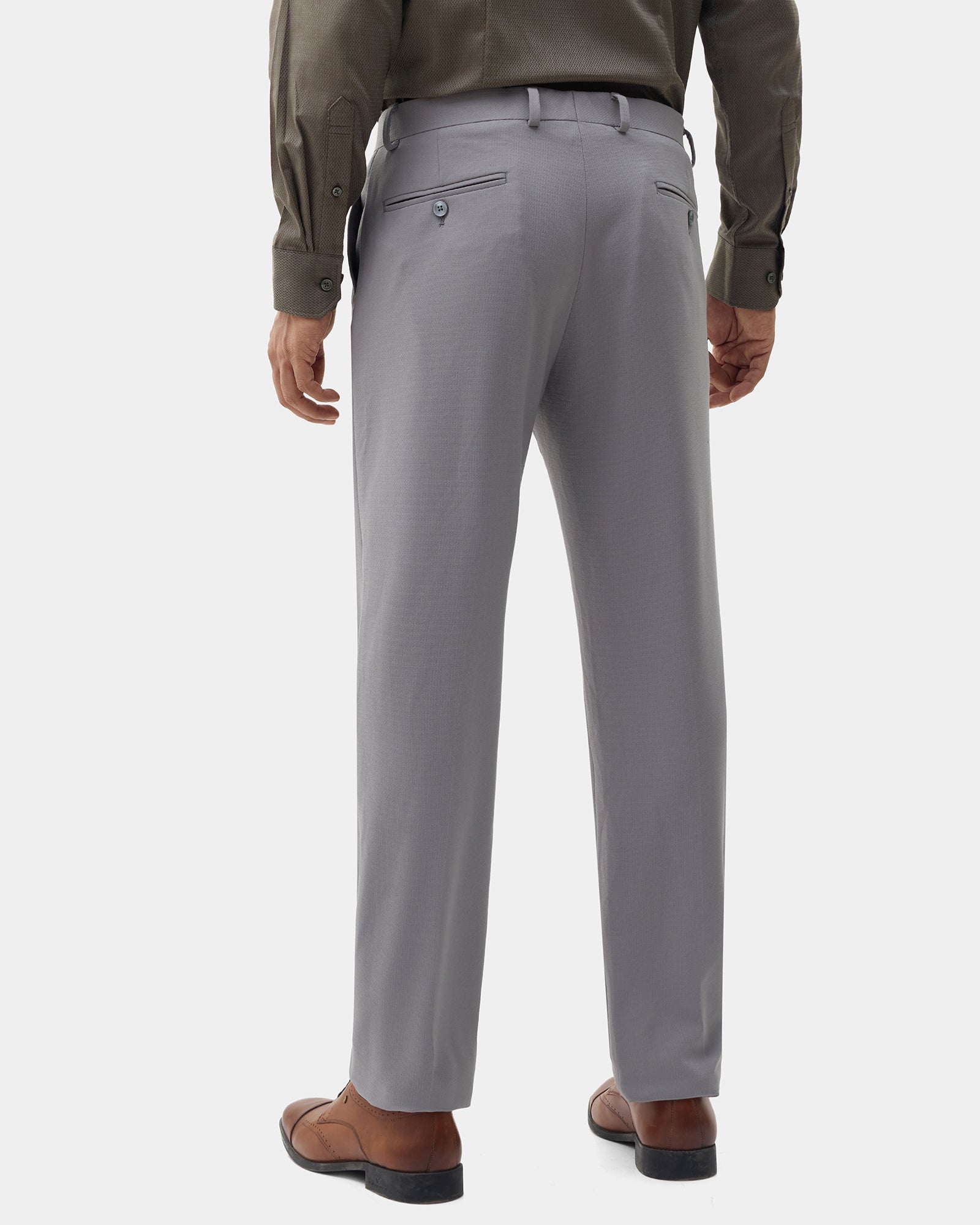 Grey Technowaist Textured Trouser - Girard