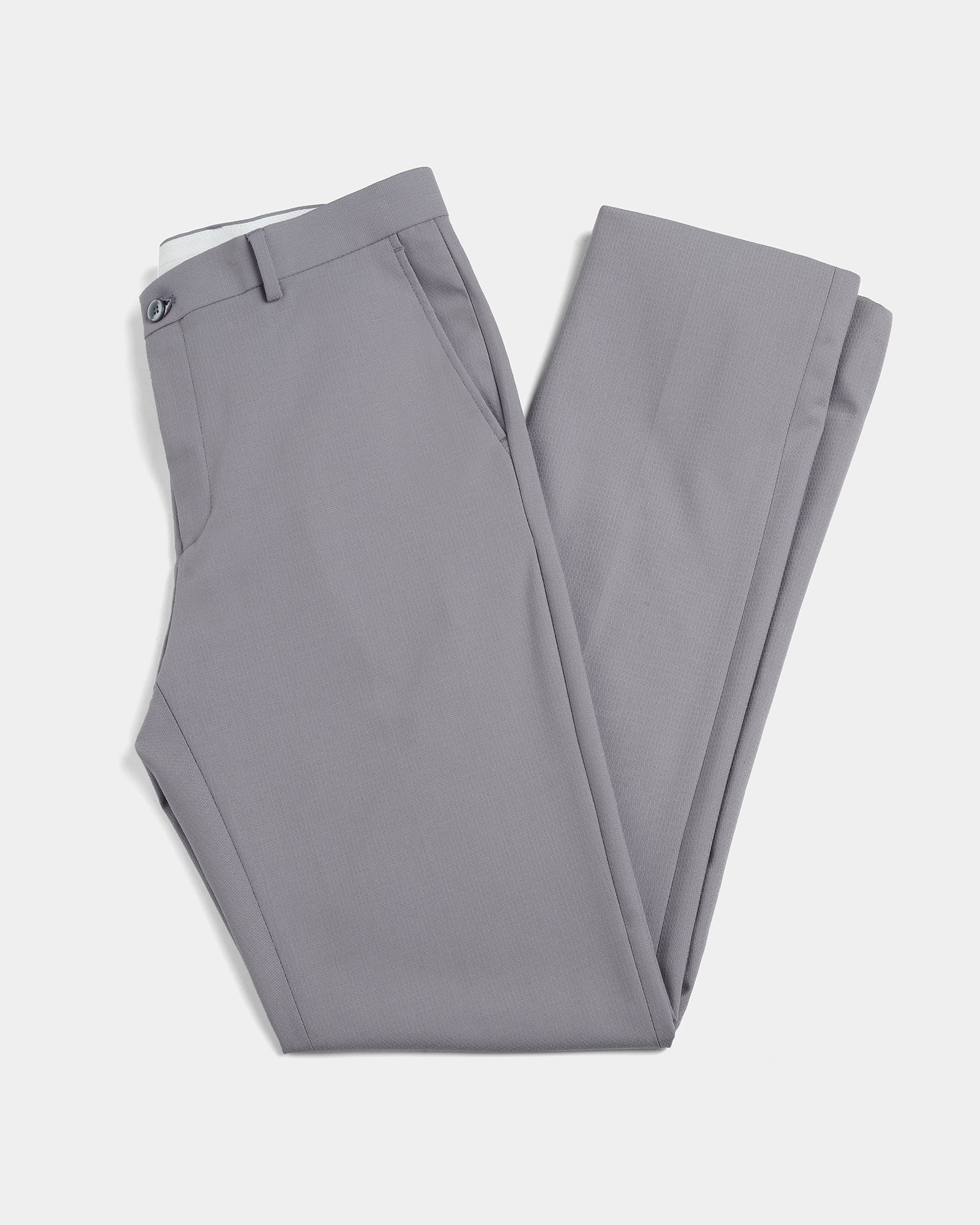 Grey Technowaist Textured Trouser - Girard