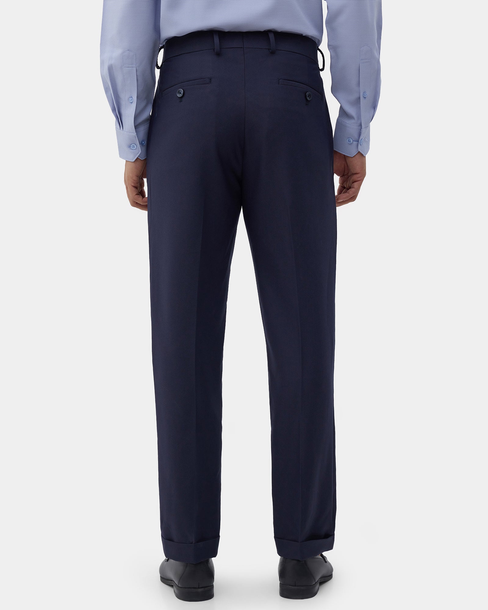 Navy Textured Trouser - Laco