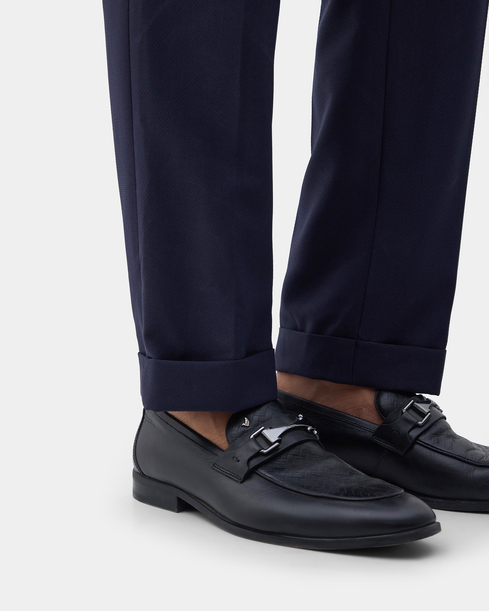 Navy Textured Trouser - Laco