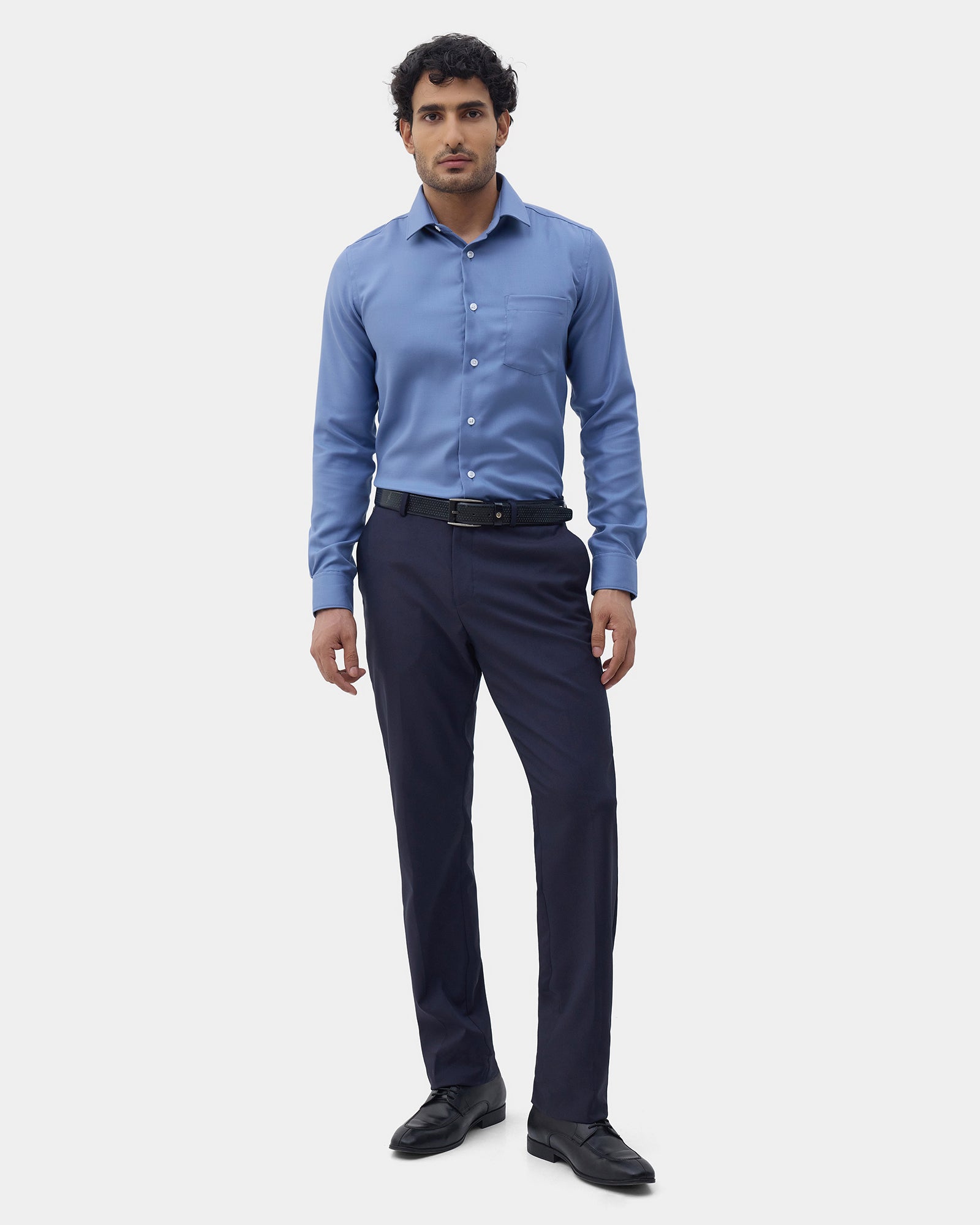 Navy Textured Trouser - Credor