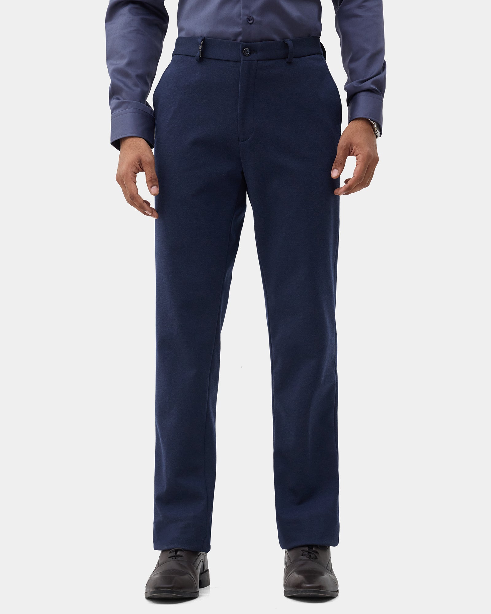CLEAN FRONT SLIM COMFORT SOLID TROUSER