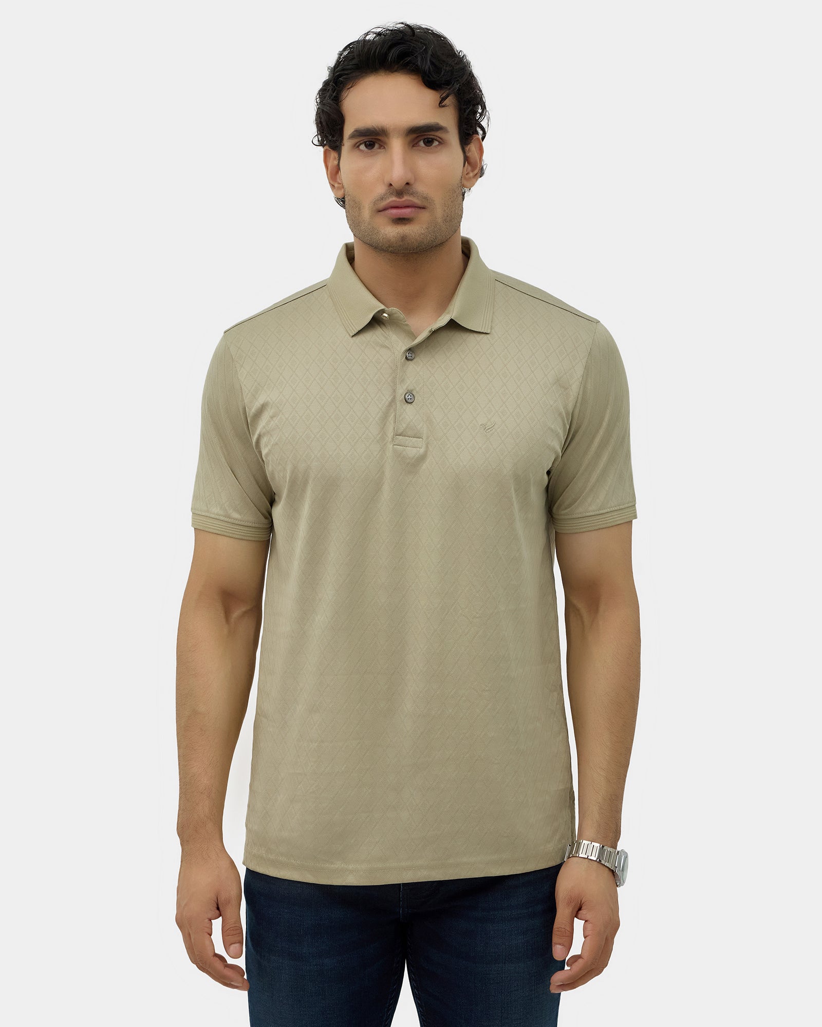 Dusty Luxe Green Textured Polo - Lab