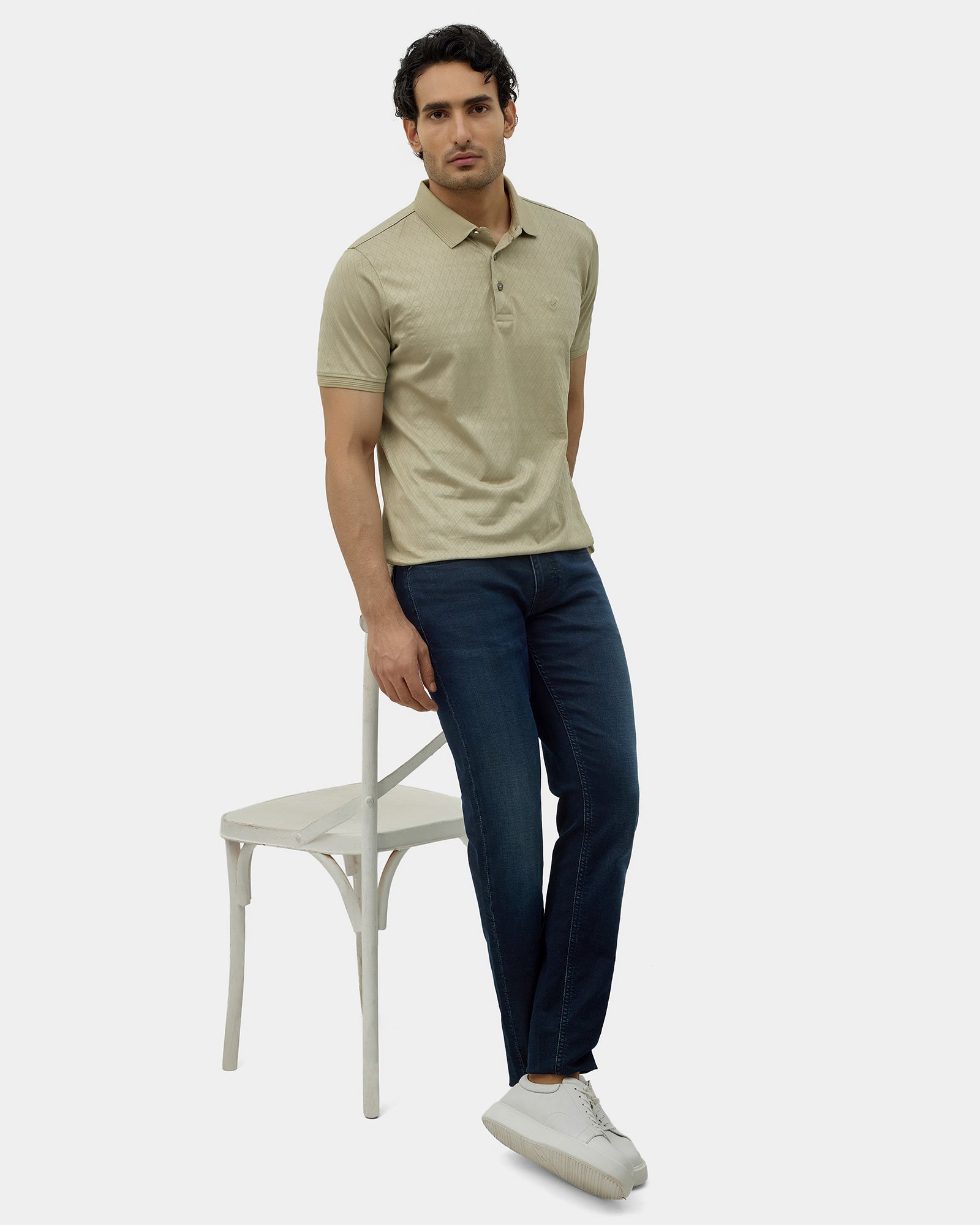 Dusty Luxe Green Textured Polo - Lab