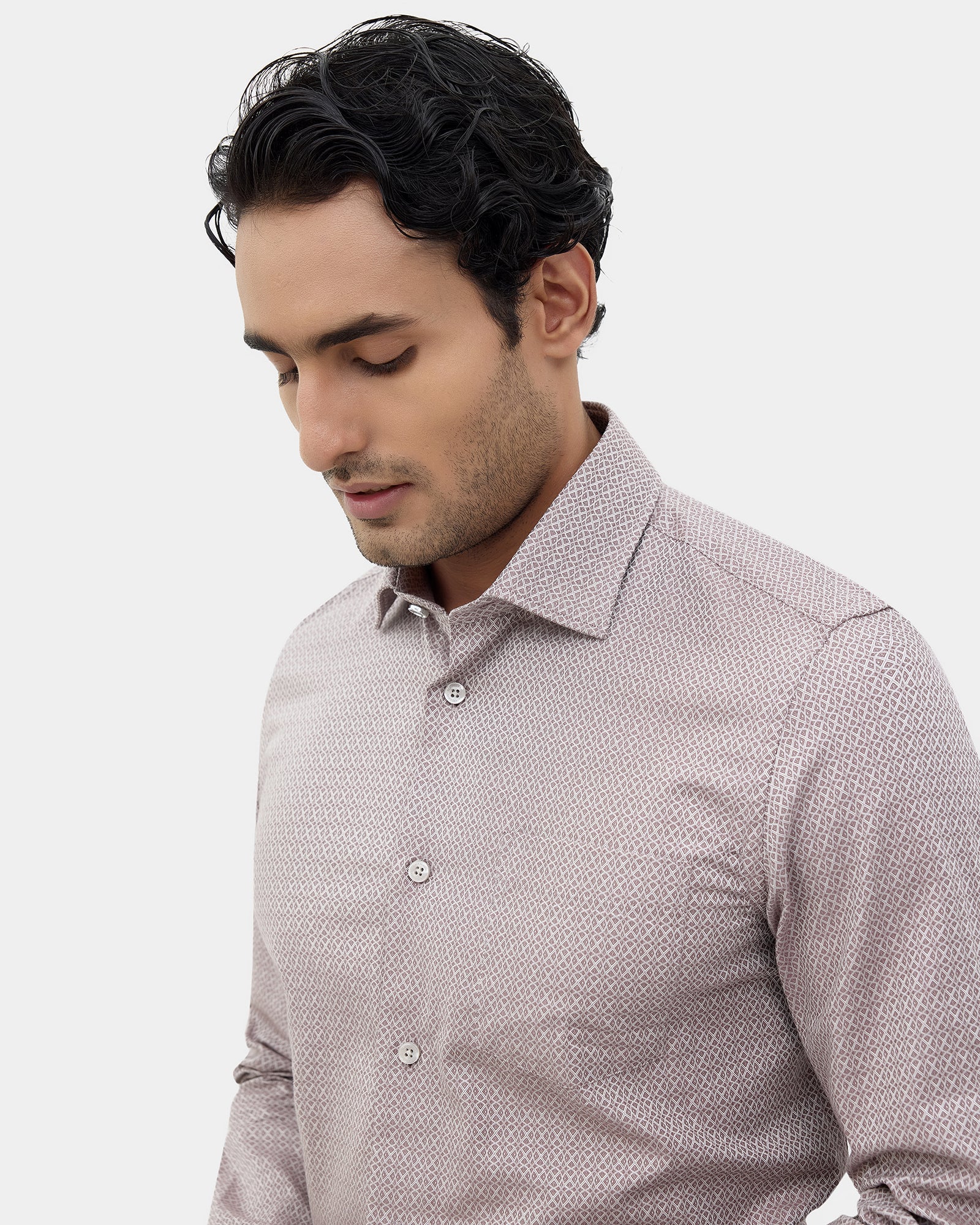 Dusty Pink Jacquard Shirt - Fein