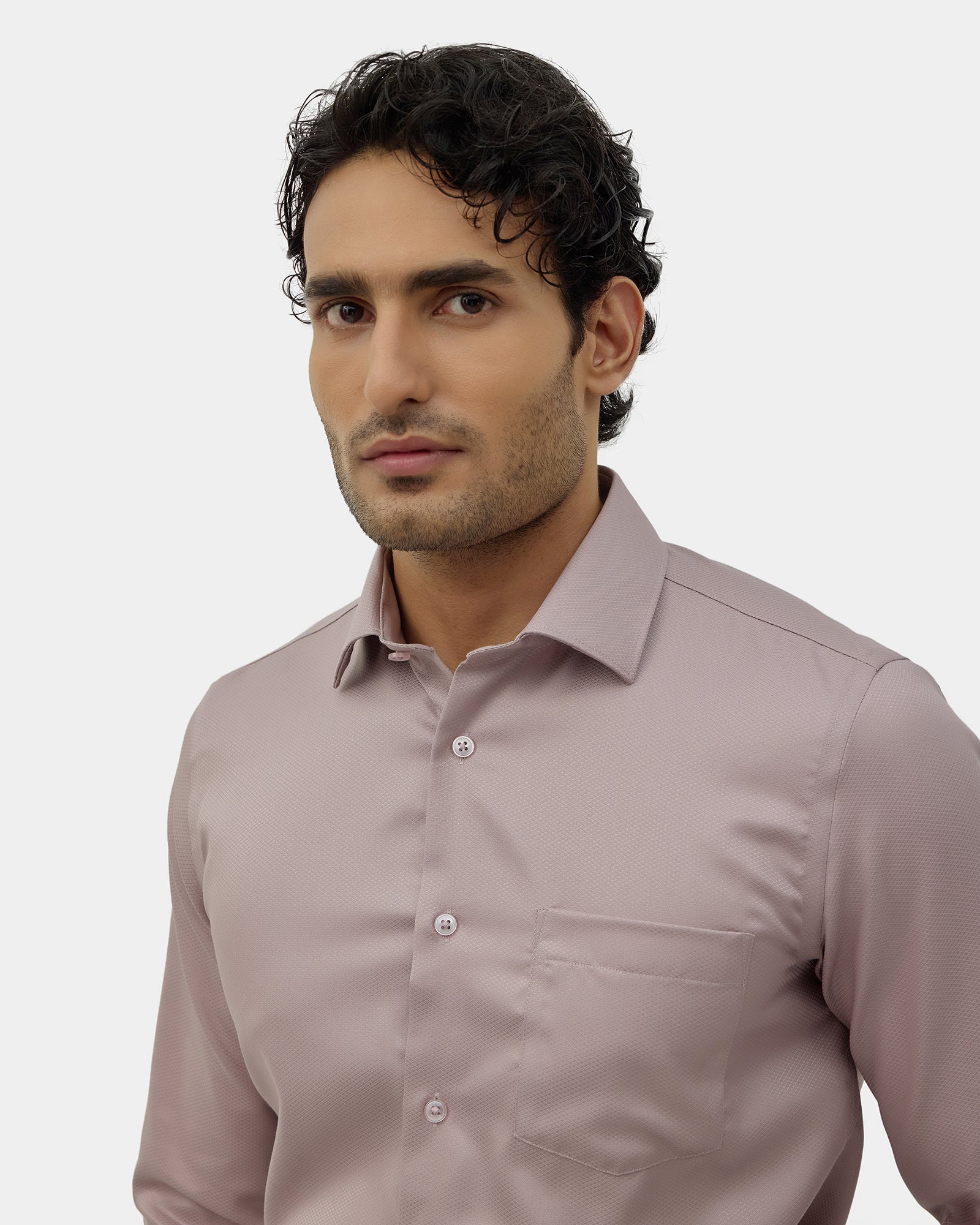 Dusty Pink Unwrinkle Textured Shirt - P31