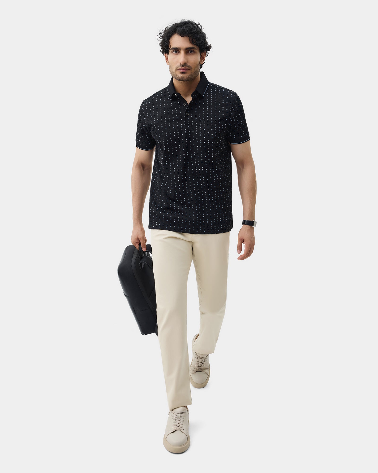 Cream Textured Khakis - Huang