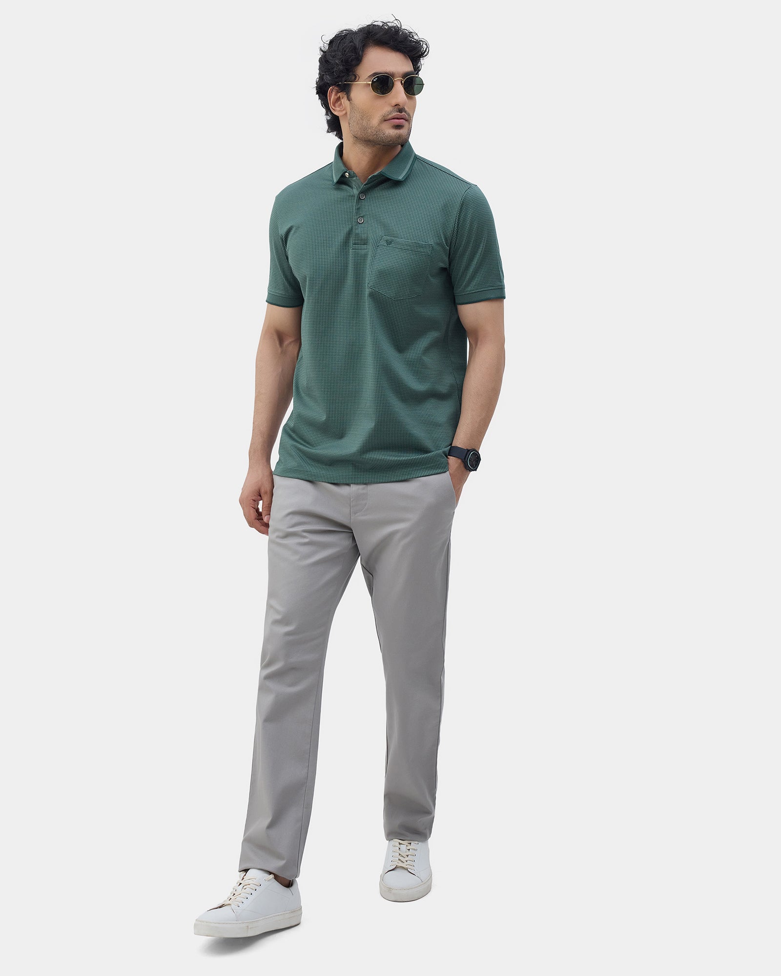 Grey Textured Khakis - Huang