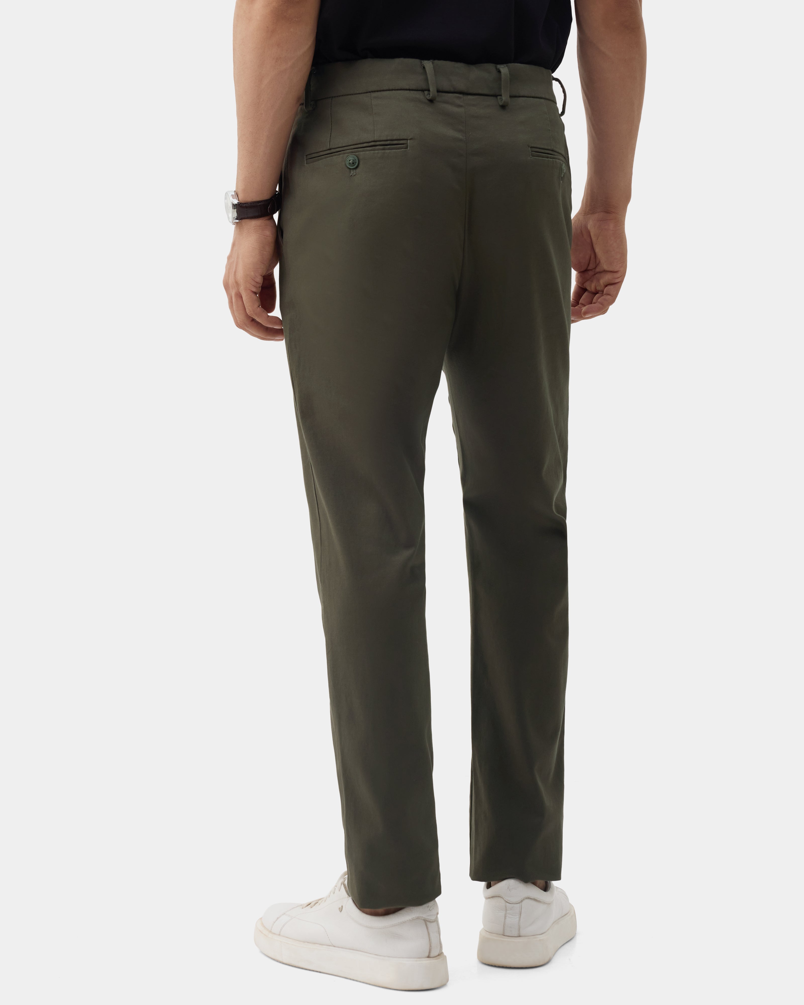 Olive Textured Khakis - Huang