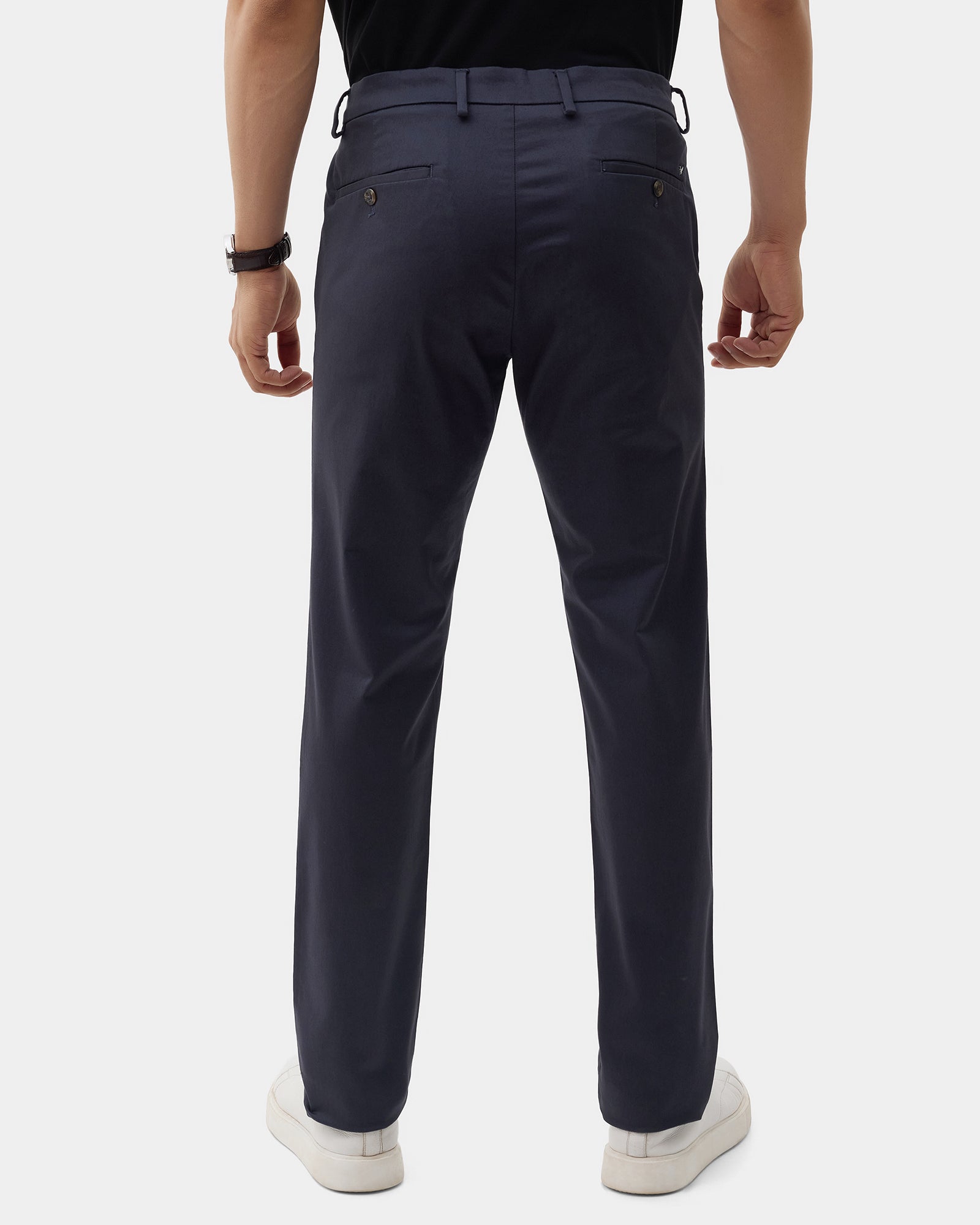 Blue Unwrinkle Solid Khakis - Bromo