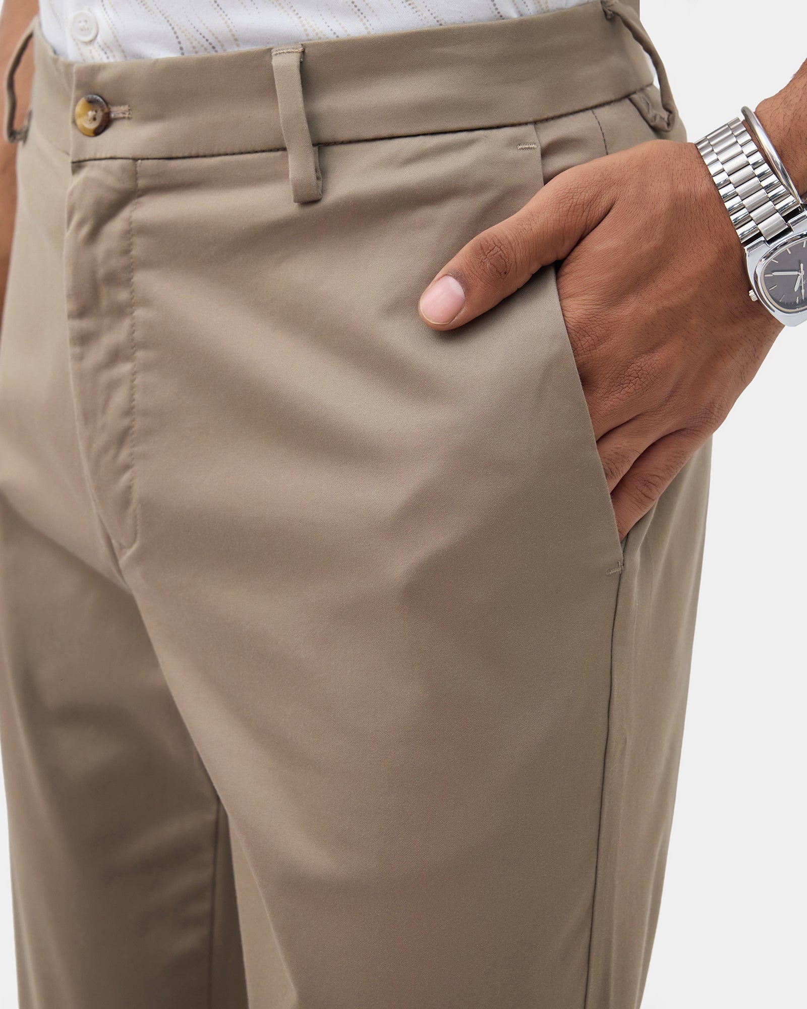 Mouse Unwrinkle Solid Khakis - Bromo