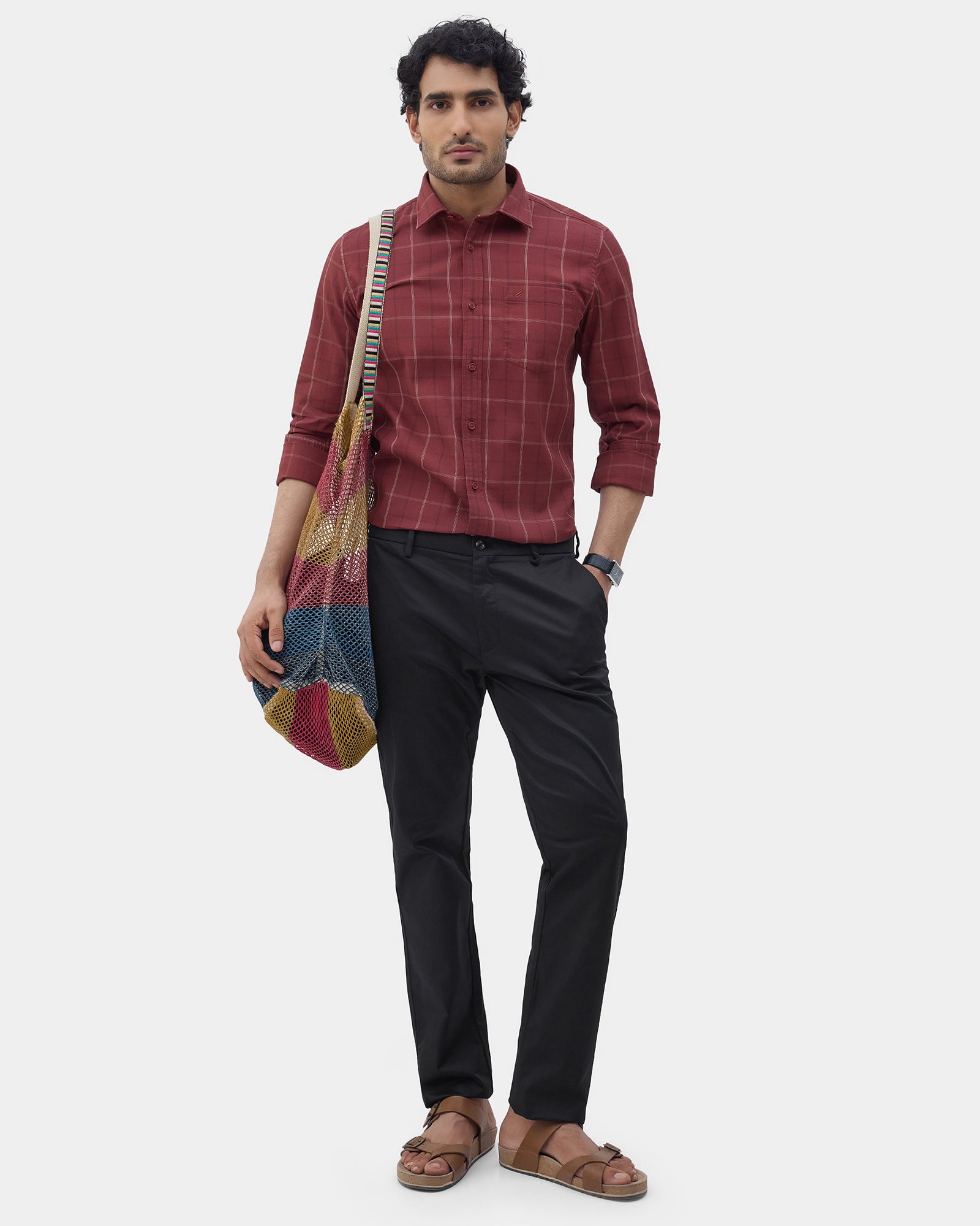 Black Unwrinkle Solid Khakis - Bromo