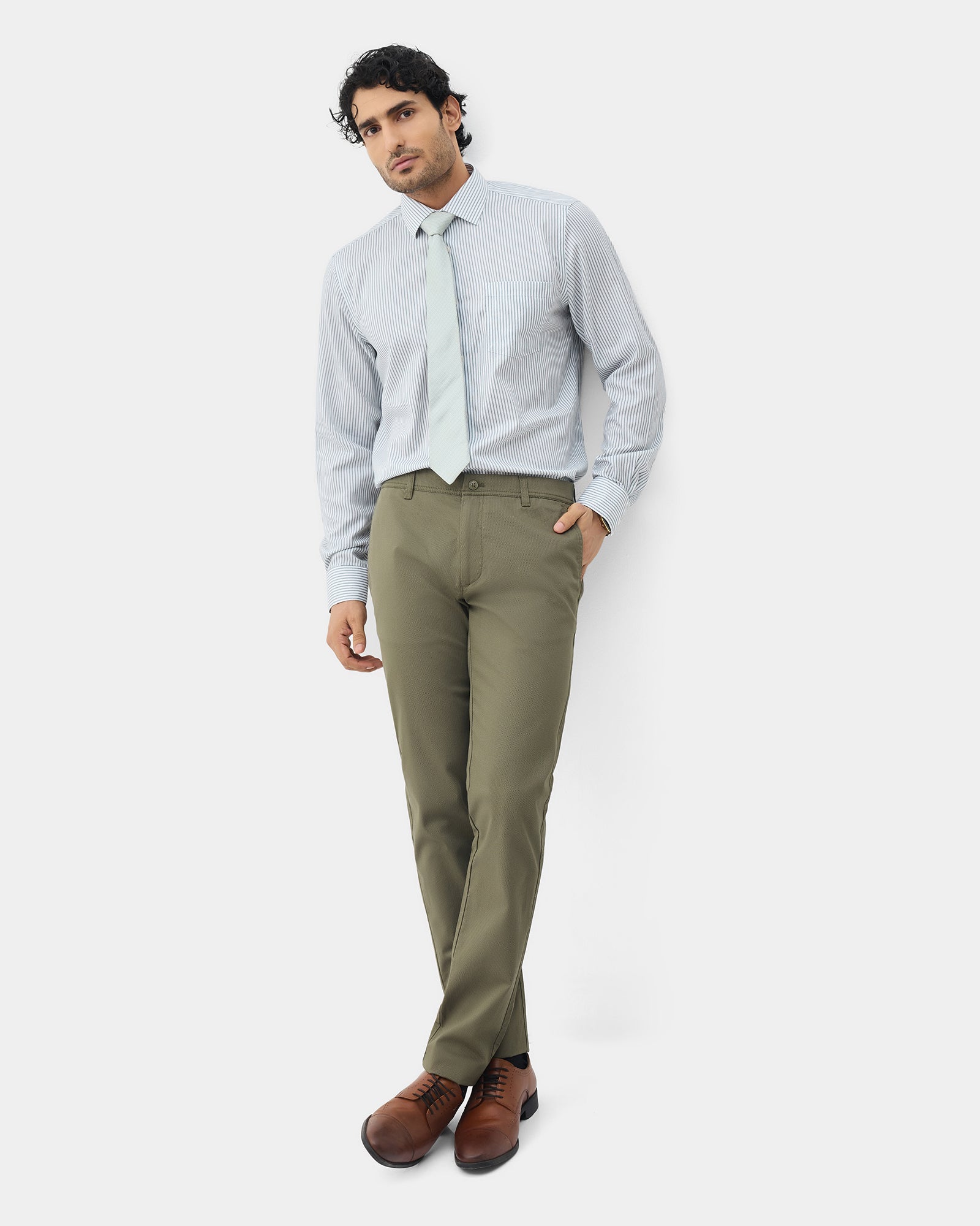 Light Olive Printed Khakis - Jura