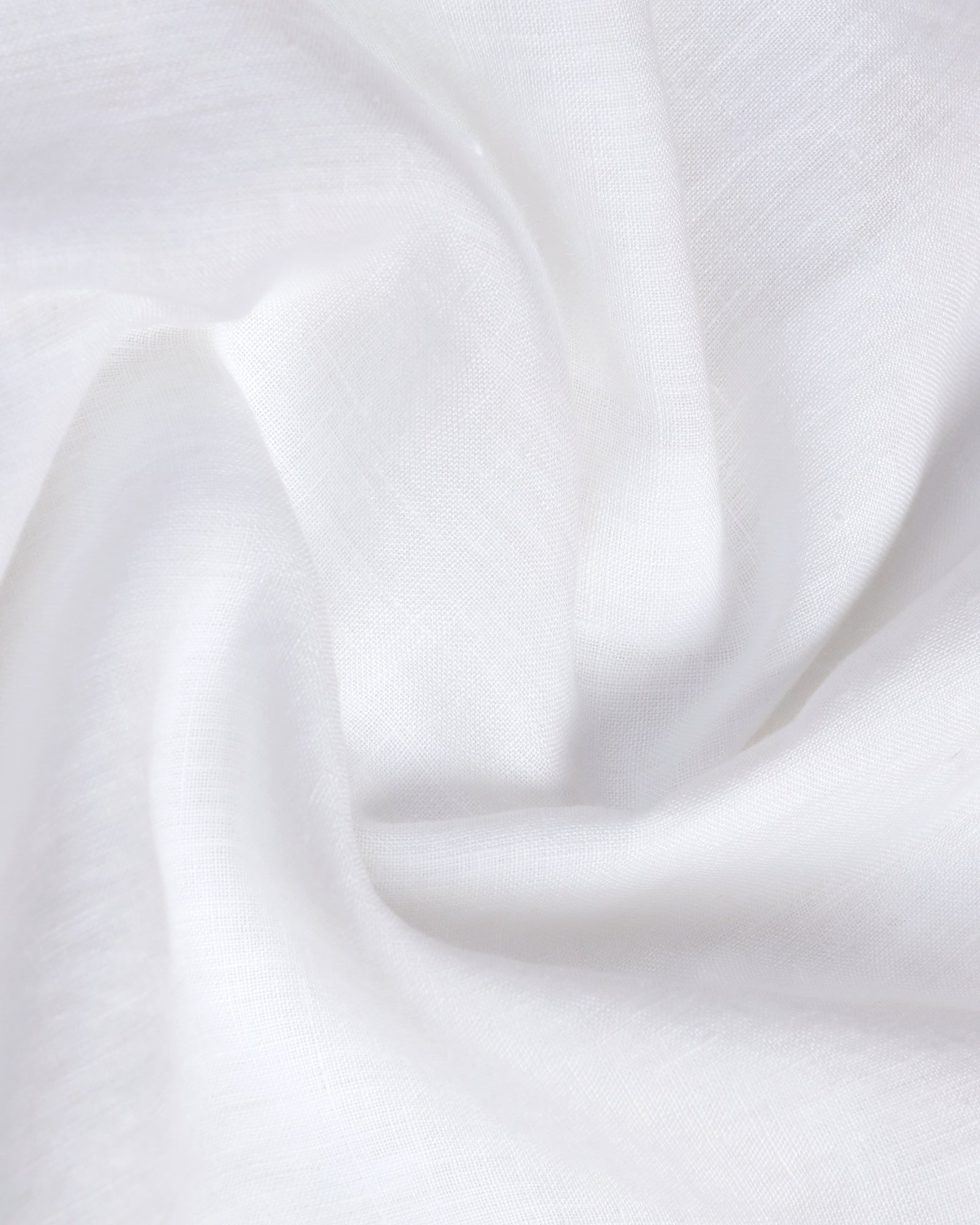 White Linen Solid Shirt - Almer