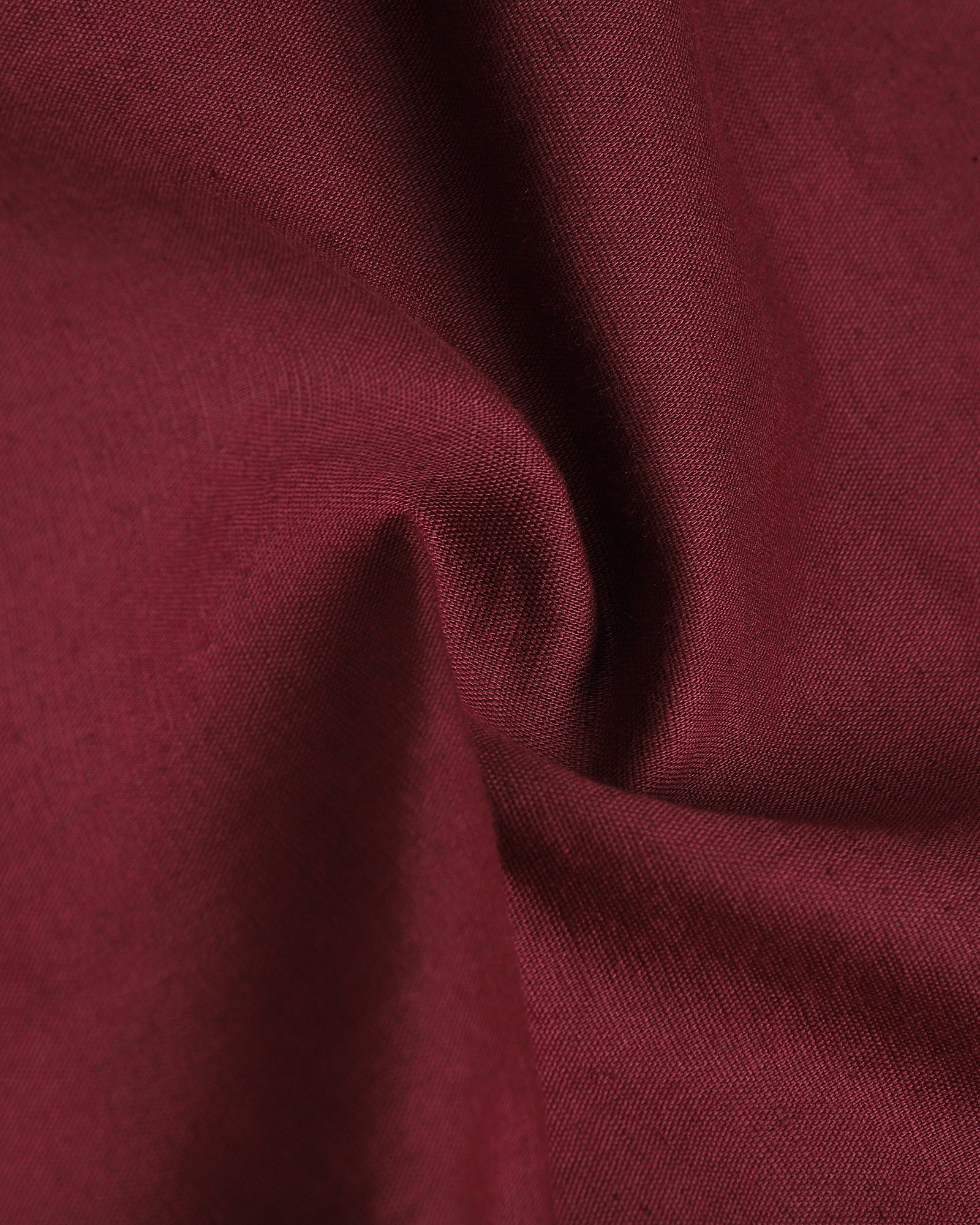 Wine Red Linen Solid Shirt - Cleo