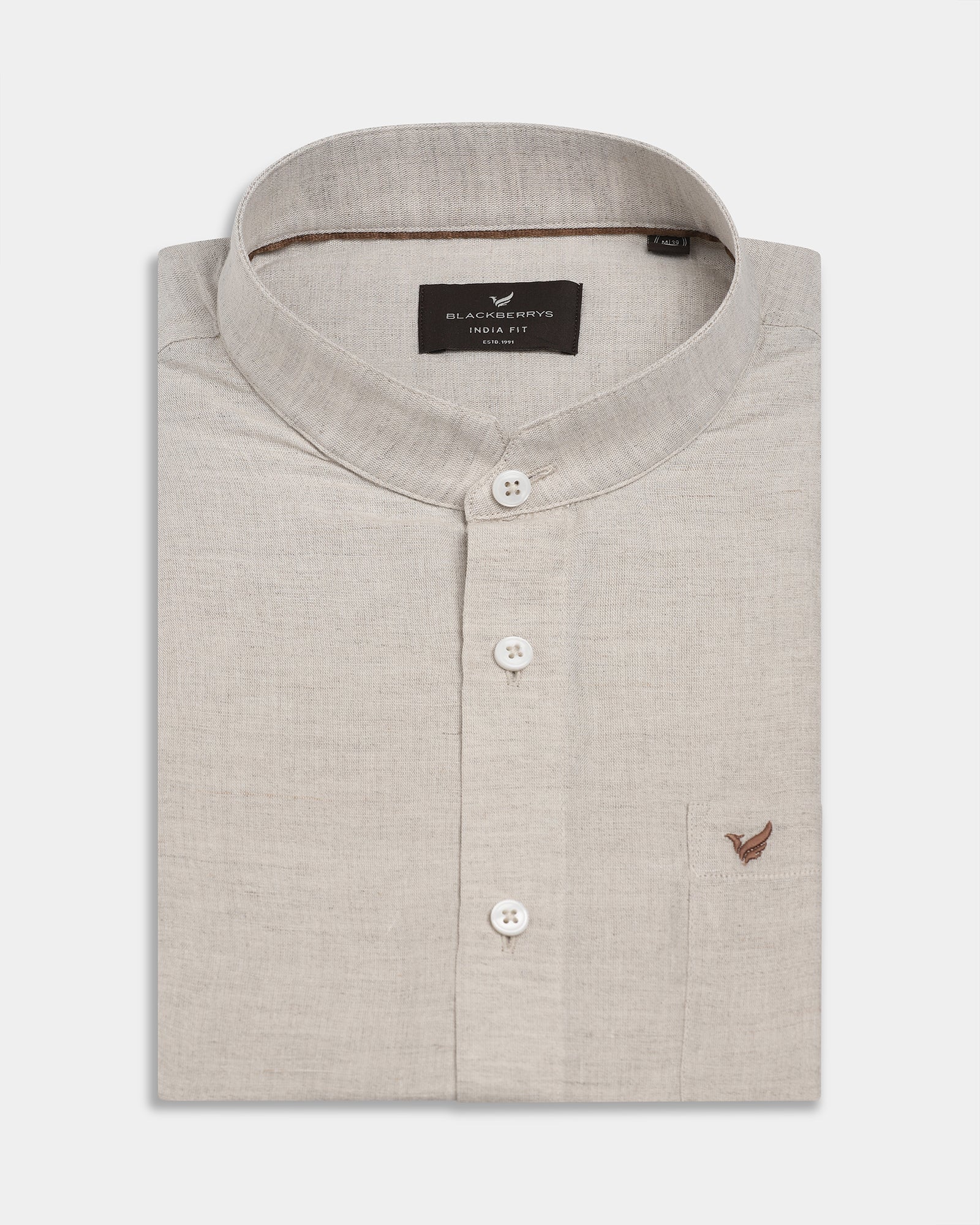 Natural Linen Solid Shirt - Cleo