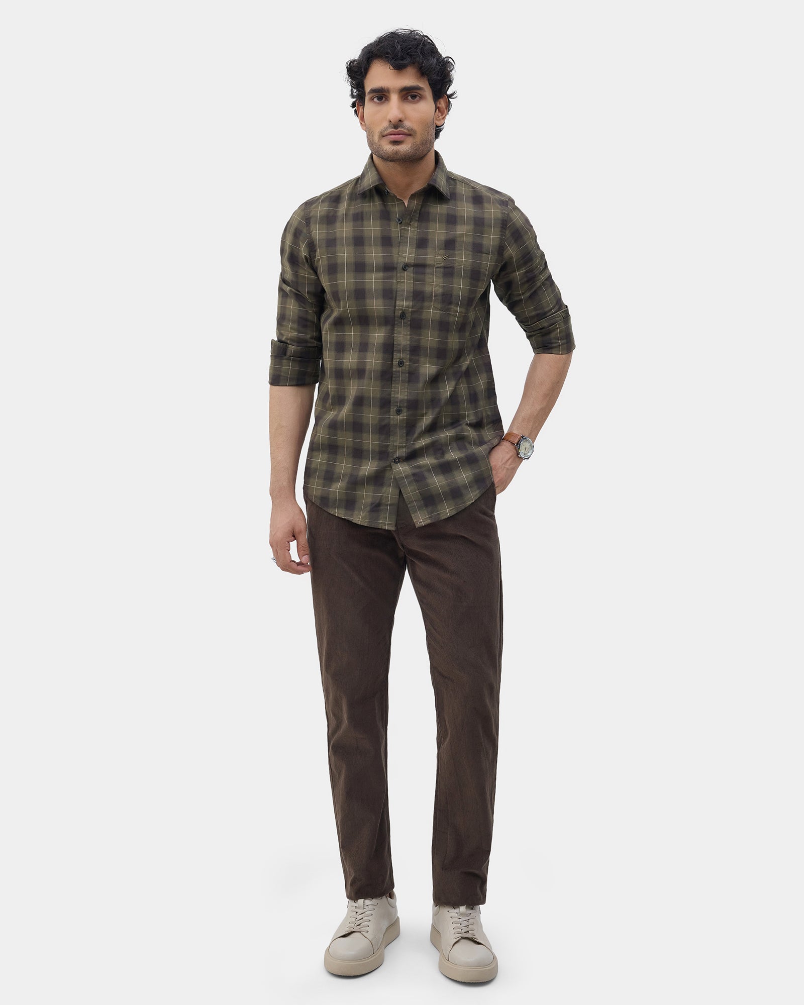 Olive Check Shirt - Wolfer